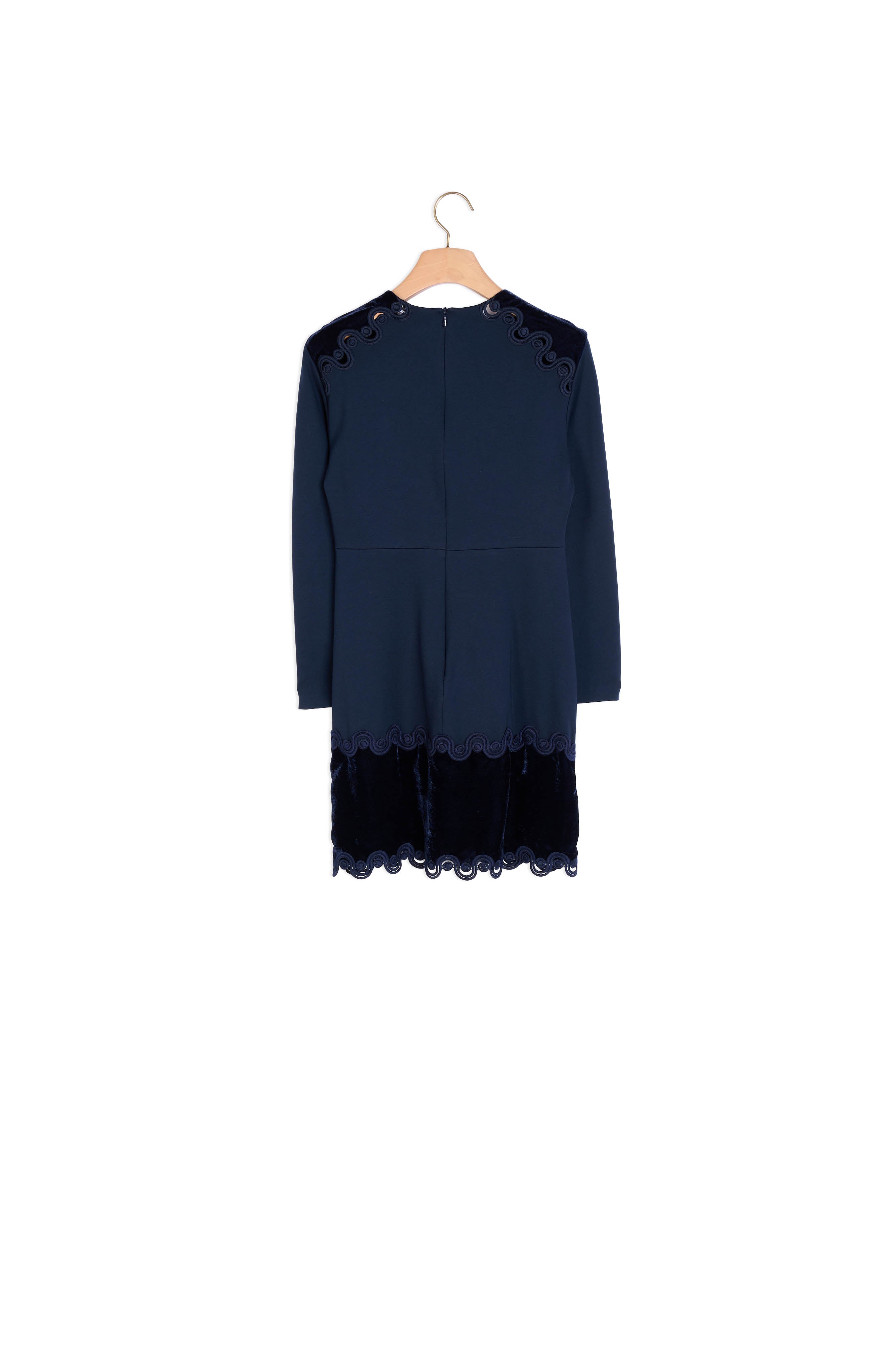 Robe avec bandes en velours et galons Sandro seconde main