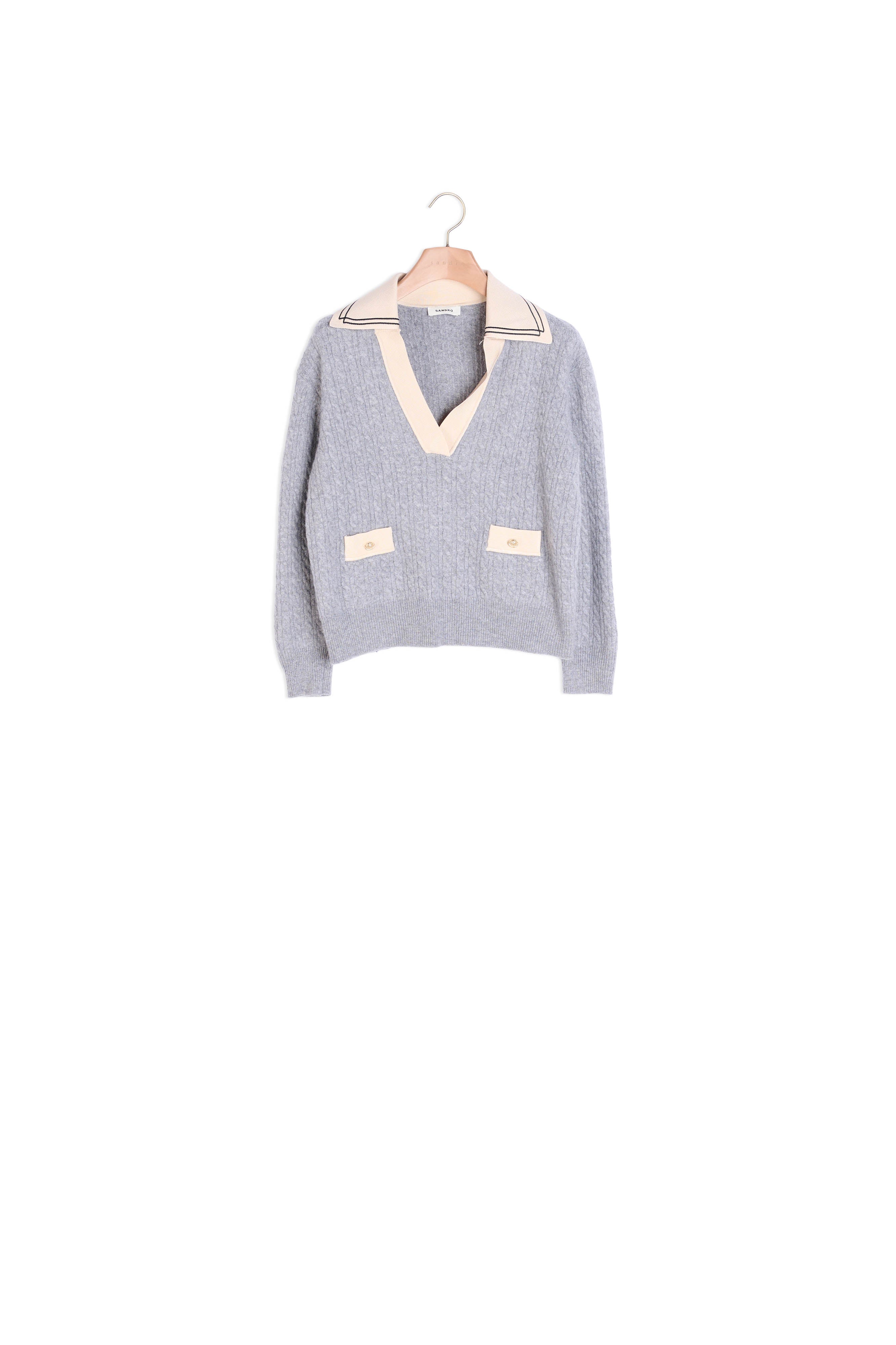 Pull torsadé à col plongeant Sandro seconde main