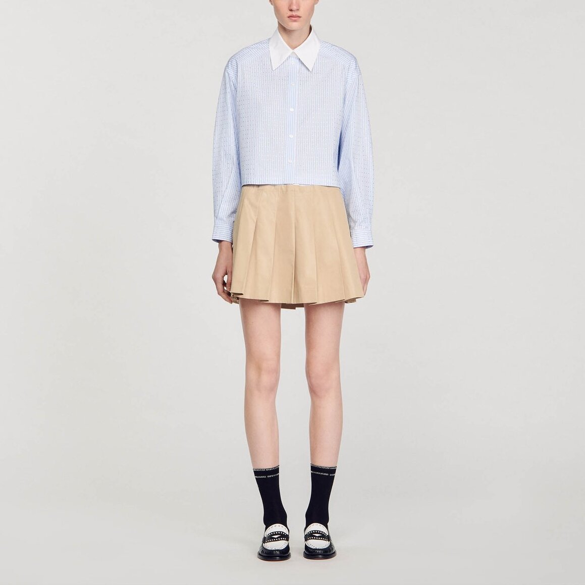 Chemise rayée à strass Sandro seconde main