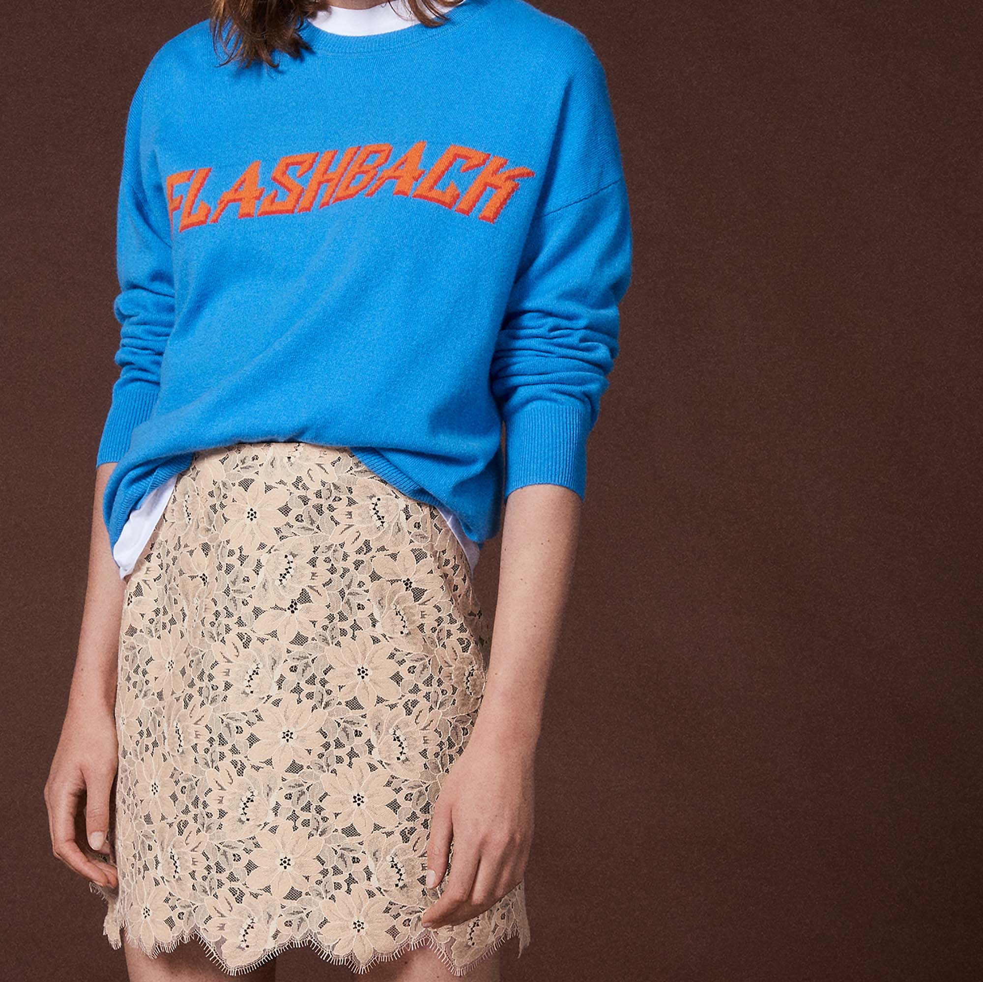 Jupe en dentelle avec doublure Sandro seconde main