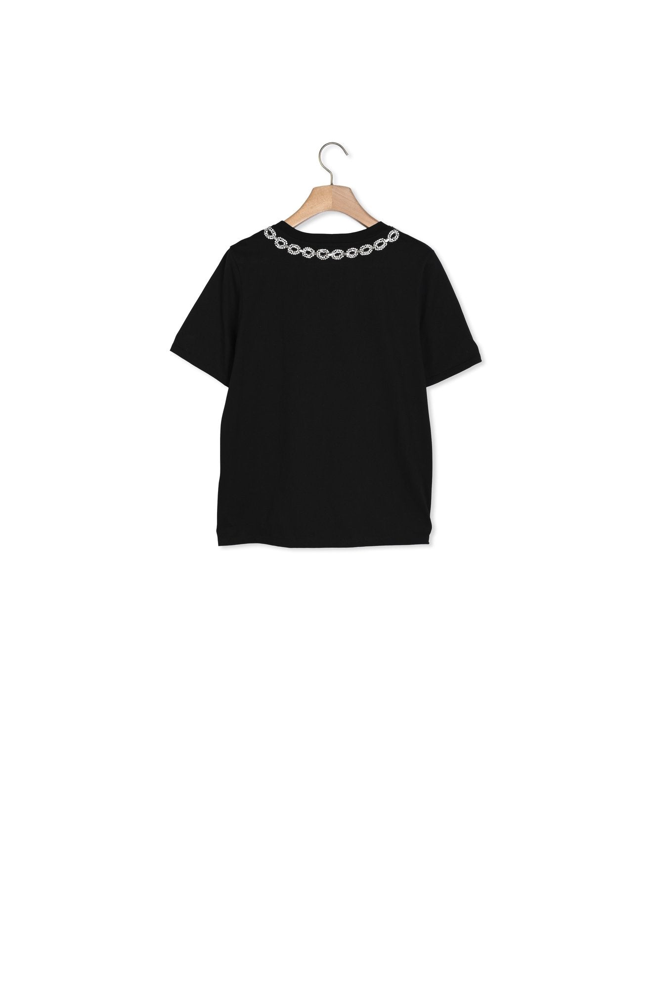 T-shirt en coton biologique à col bijou Sandro seconde main