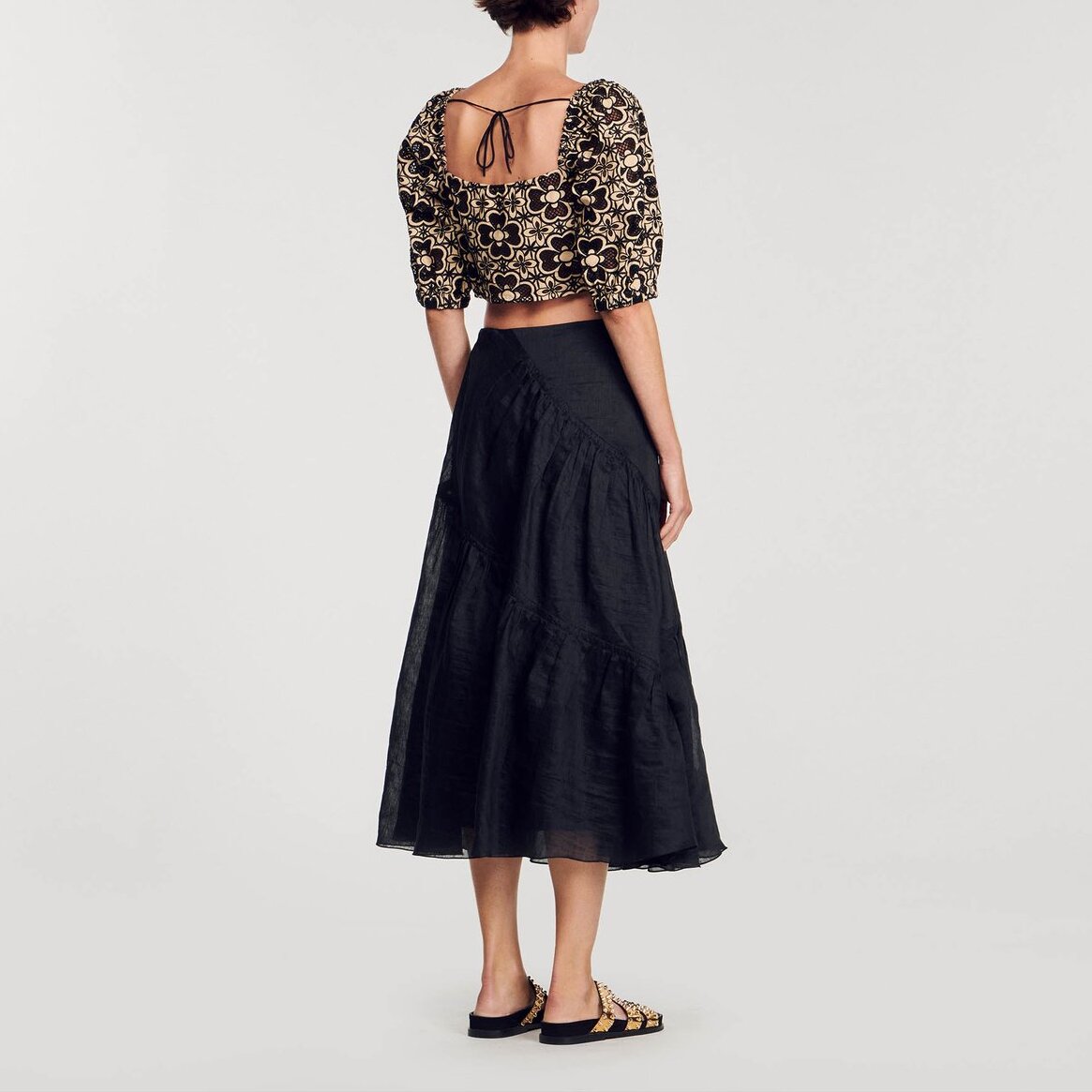 Top court en broderie anglaise Sandro seconde main