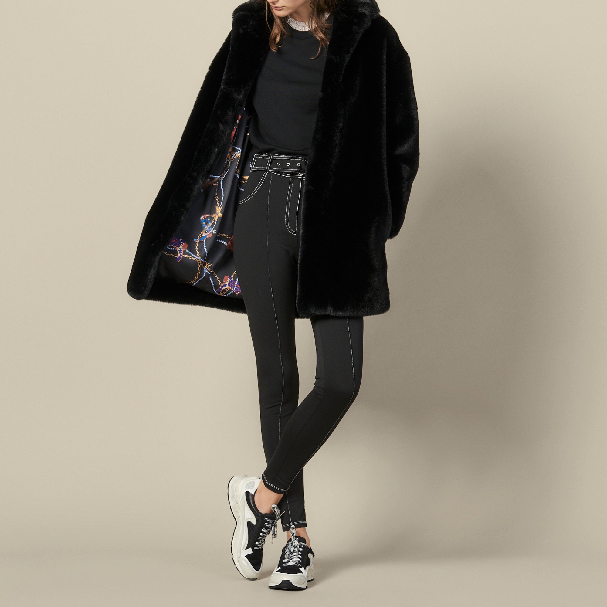 Manteau en fausse fourrure Sandro seconde main