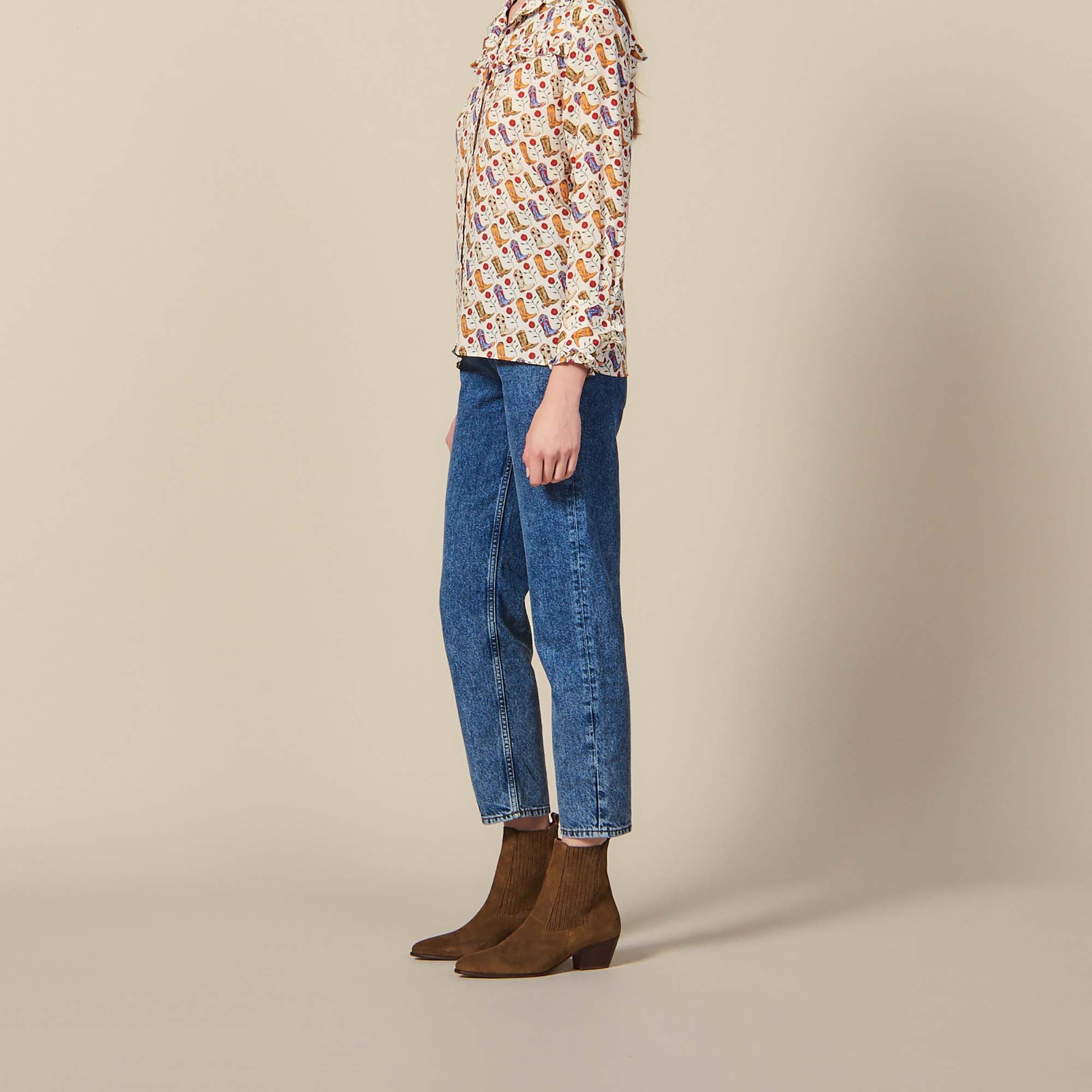 Chemise imprimée ornée de volants Sandro seconde main