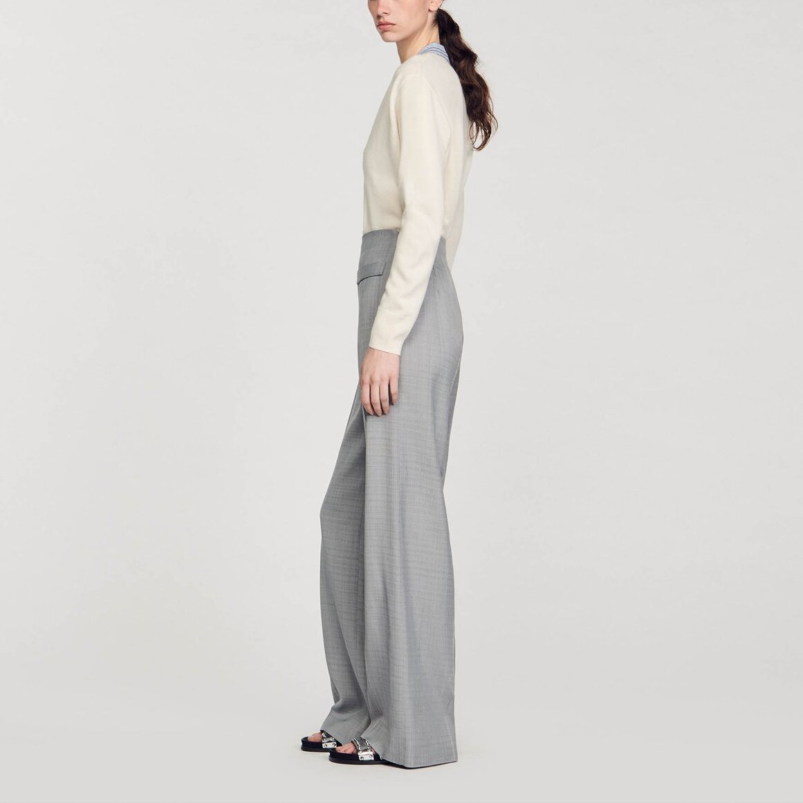 Pantalon de costume évasé taille haute Sandro seconde main