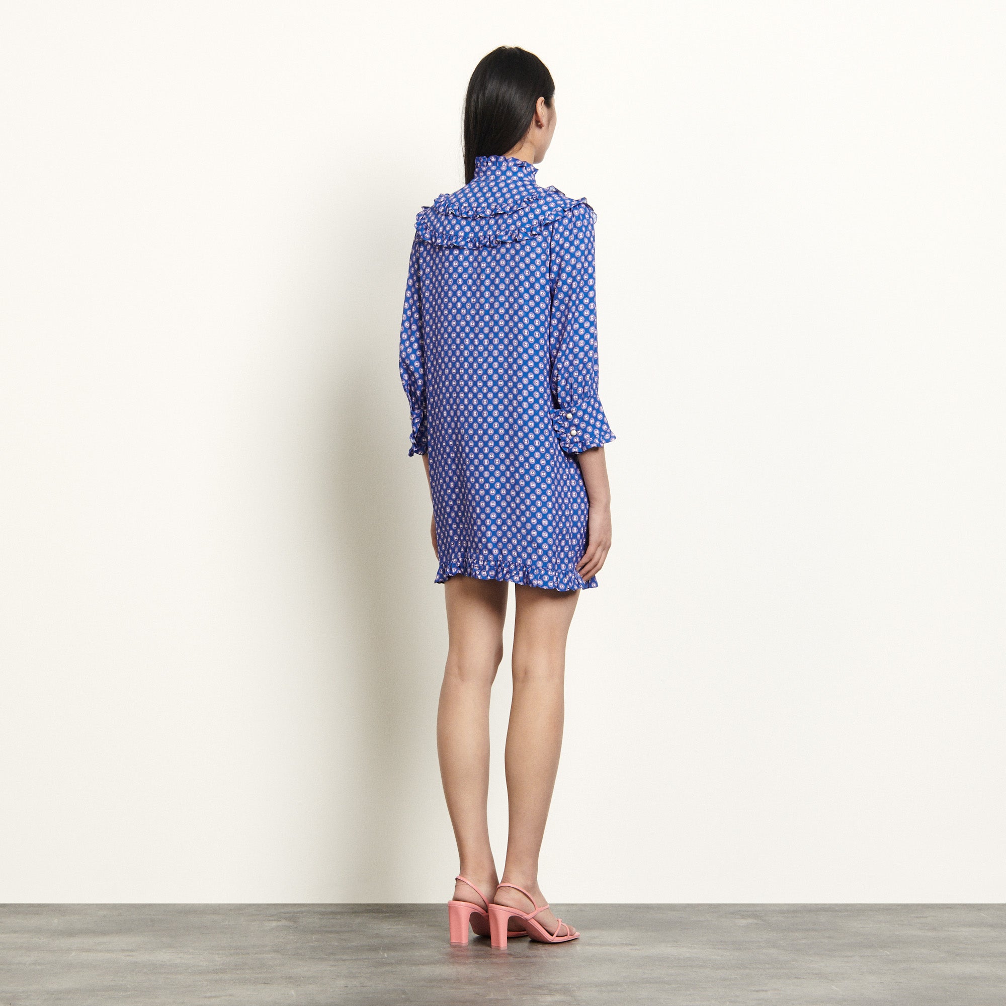 Robe courte imprimée à manches longues Sandro seconde main