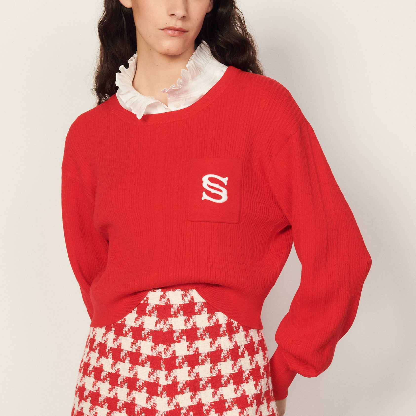 Pull court brodé Sandro seconde main