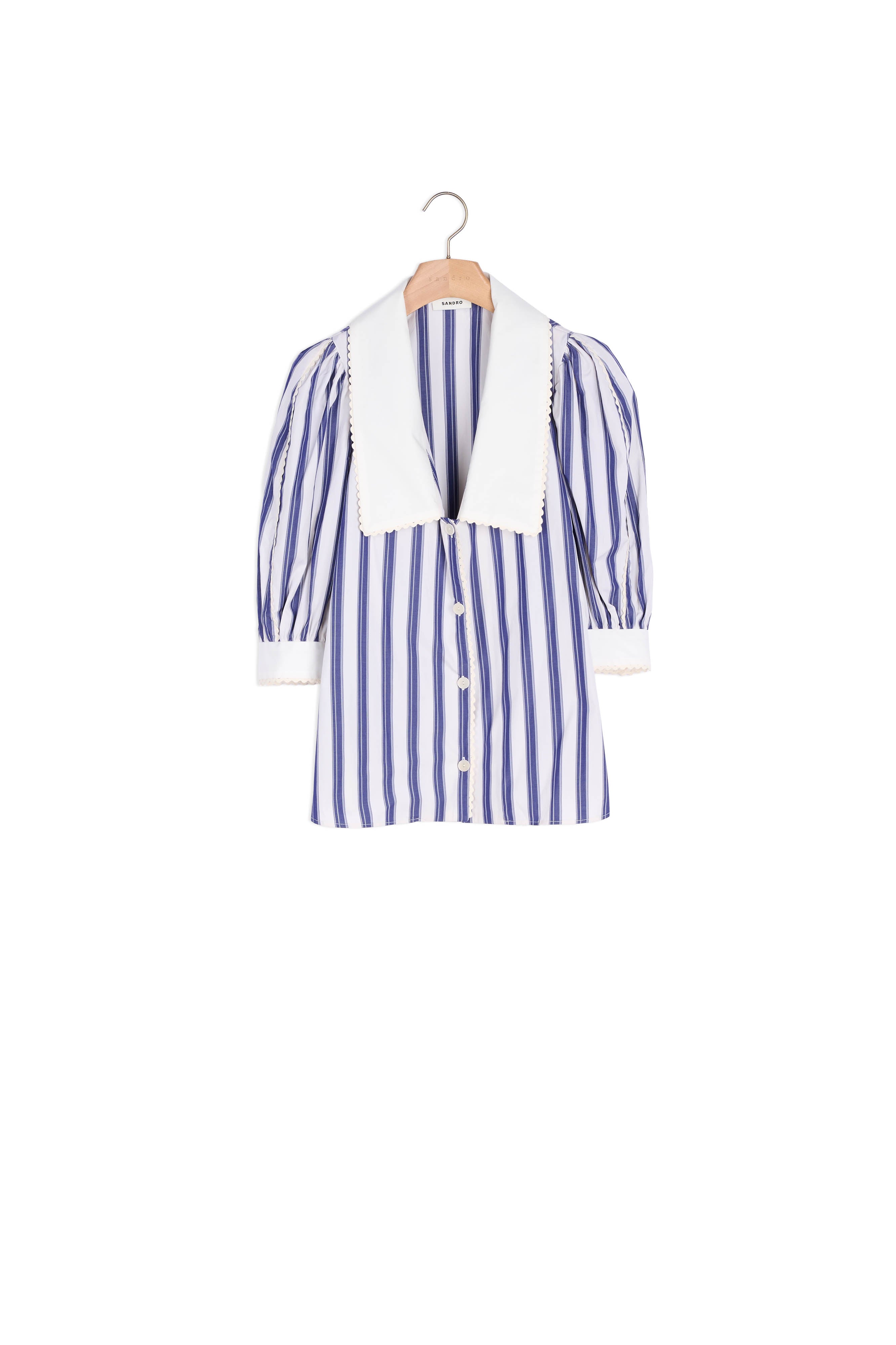 Chemise rayée à col oversize Sandro seconde main