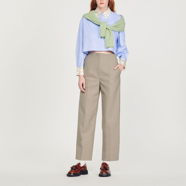 Chemise courte à col imprimé Sandro seconde main