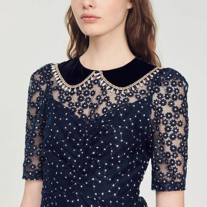 Robe courte à col claudine Sandro seconde main