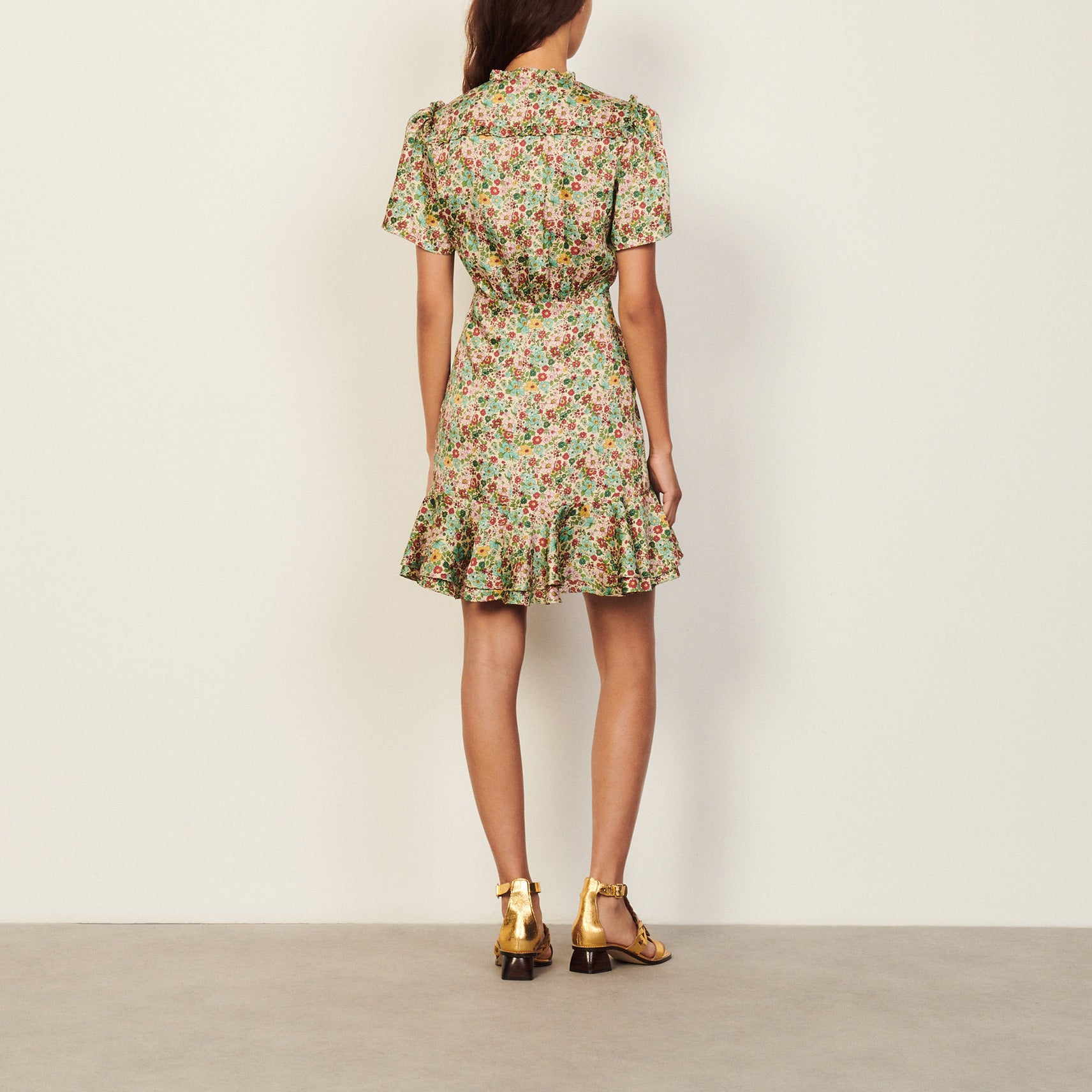 Robe courte imprimée Sandro seconde main