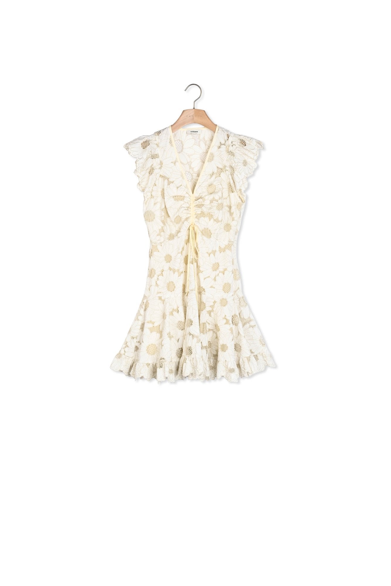 Robe courte en guipure marguerites Sandro seconde main