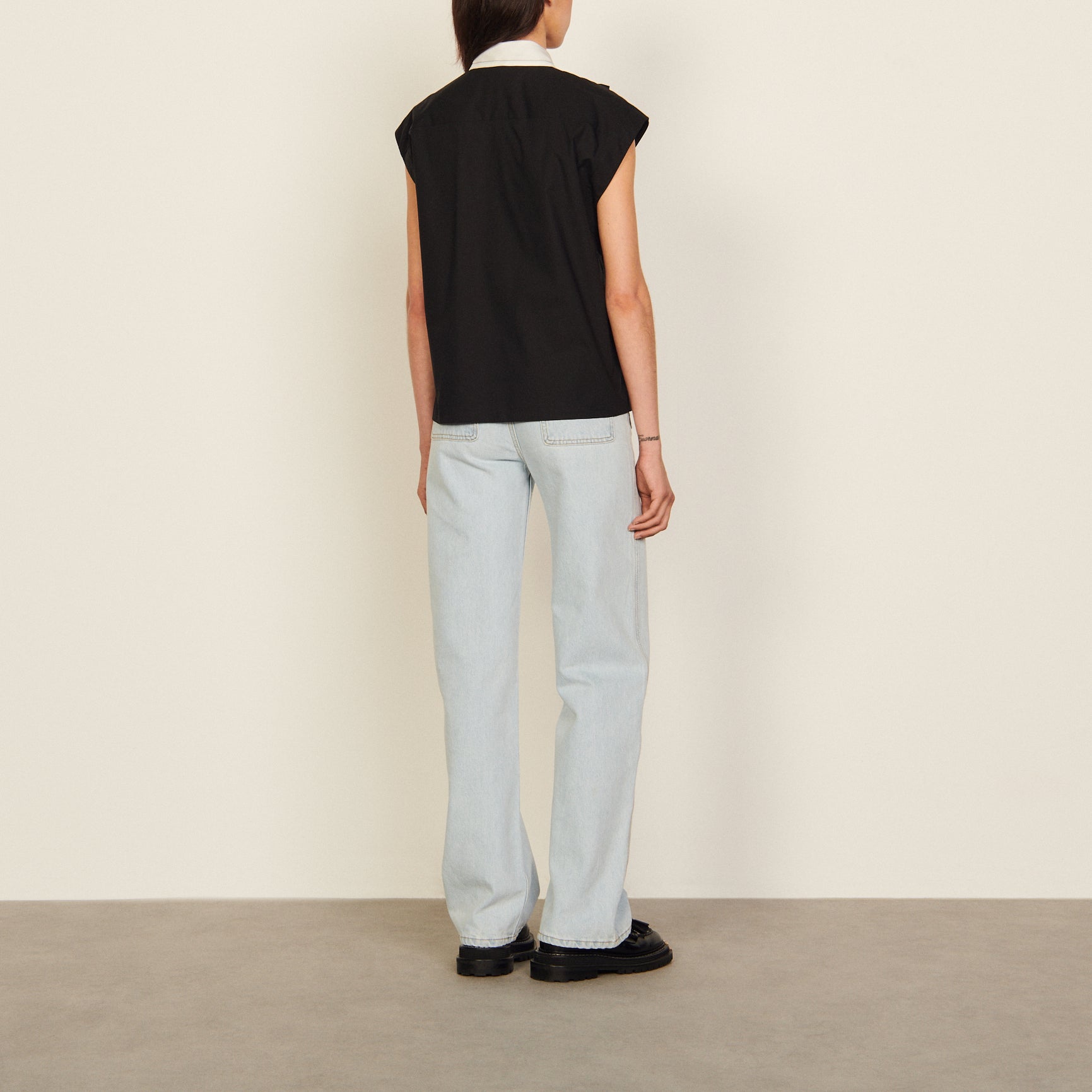 Chemise sans manches en coton biologique Sandro seconde main