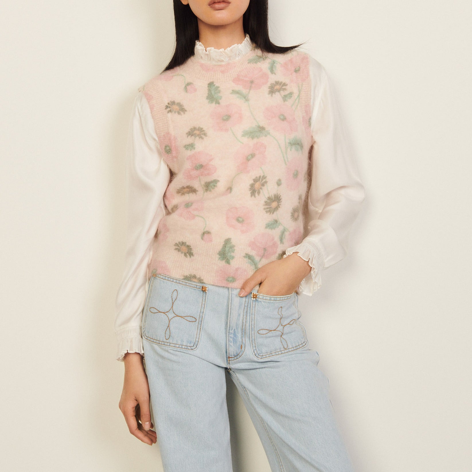 Pull Ecru Sandro seconde main