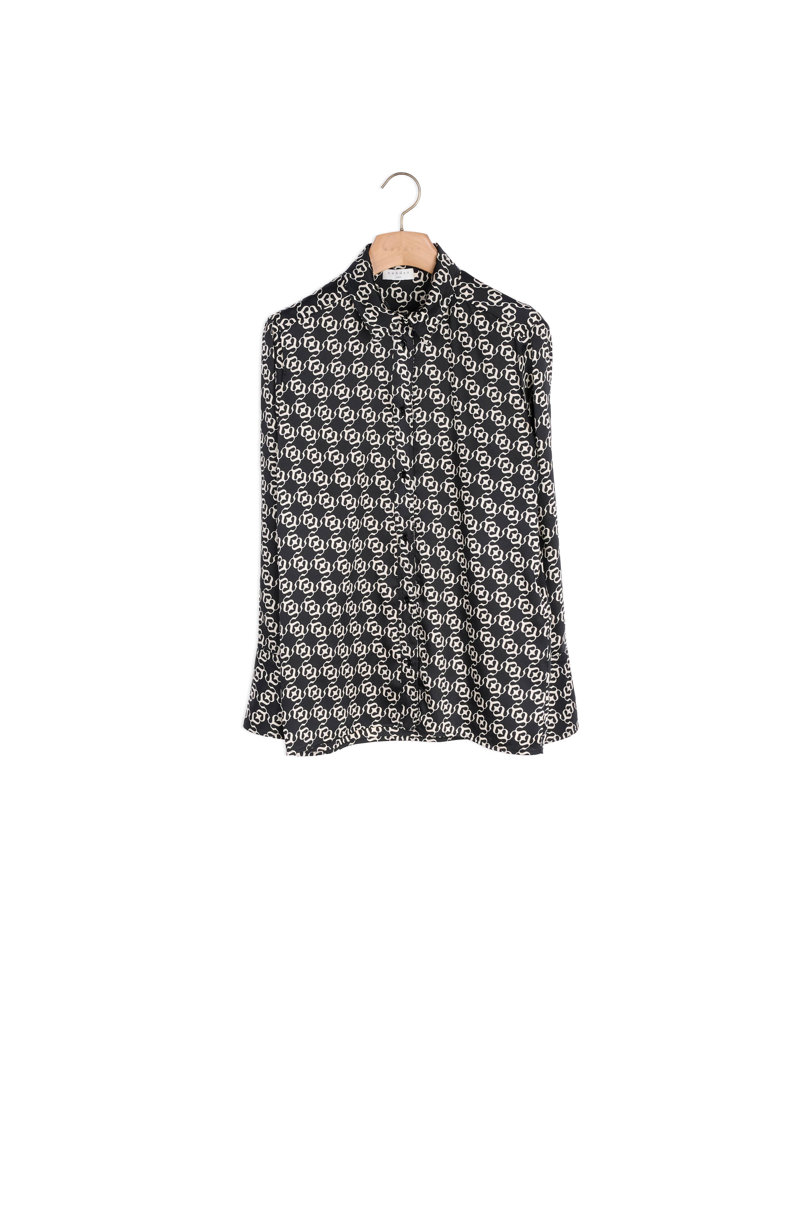 Chemise Ecru / Noir Sandro seconde main