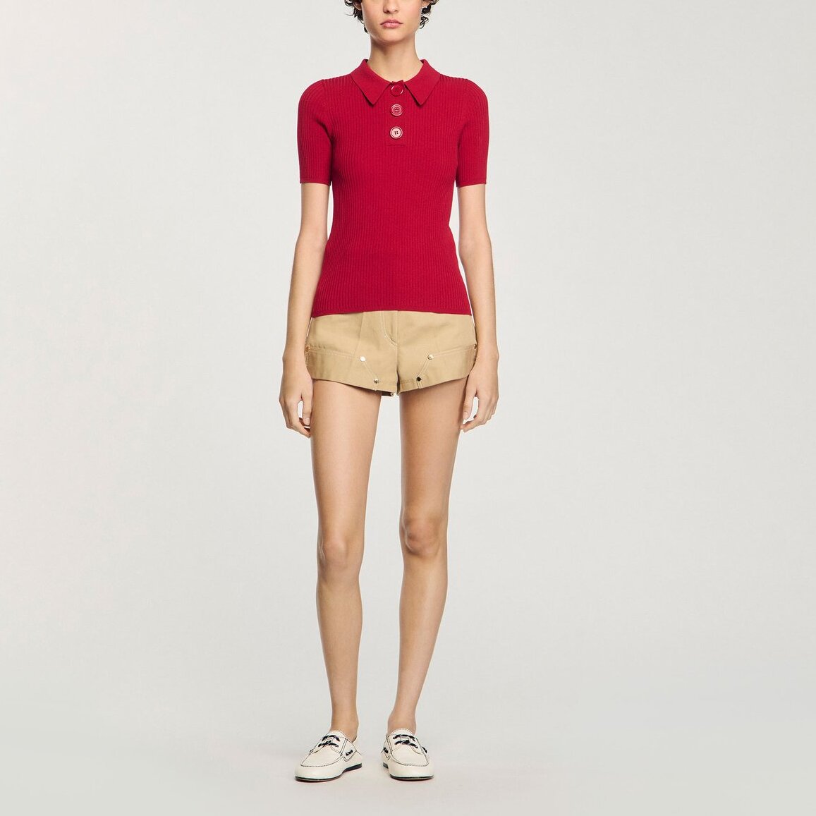 Polo en maille côtelée Sandro seconde main