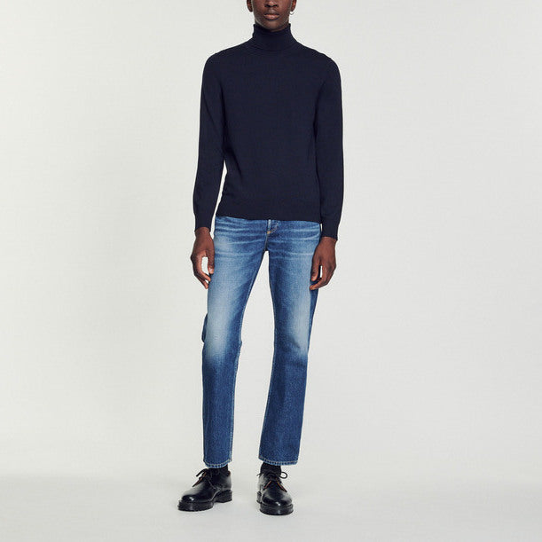 Pull à col roulé en laine Homme Sandro seconde main