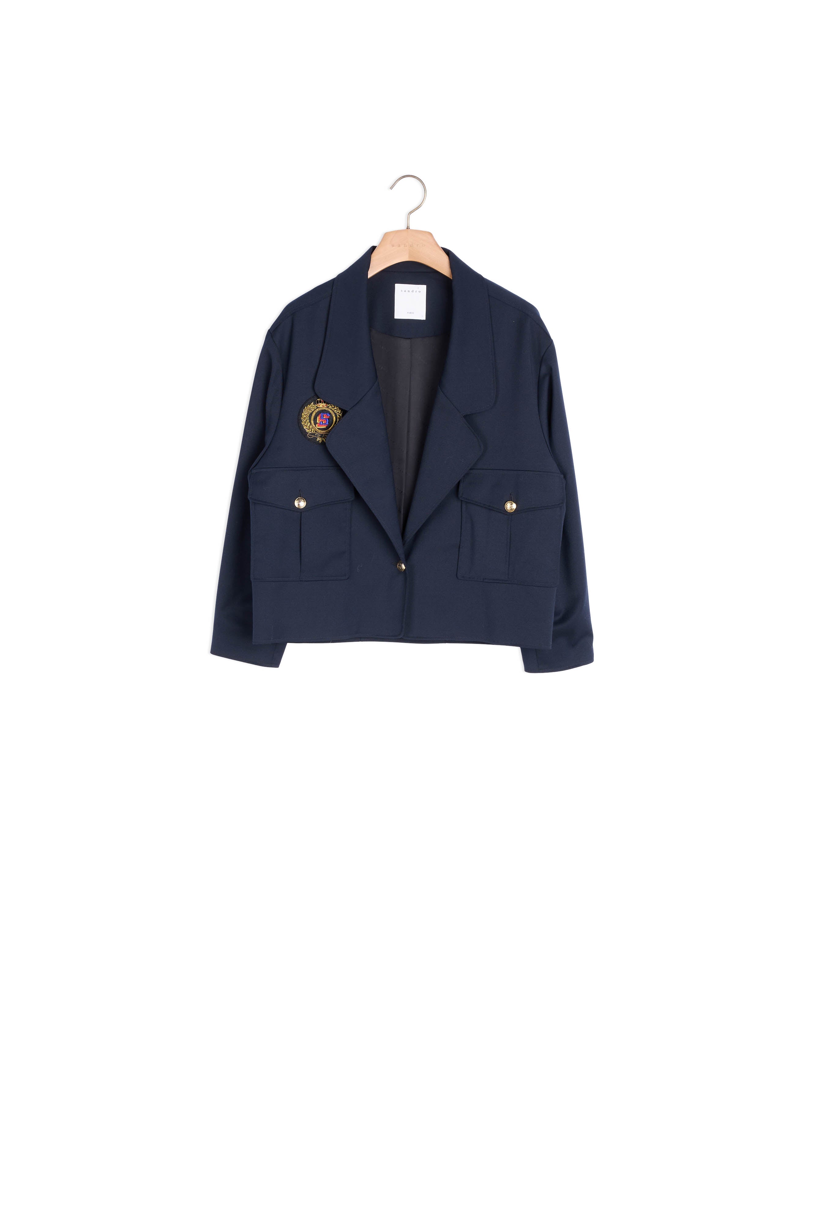 Veste tailleur courte avec patch Sandro seconde main