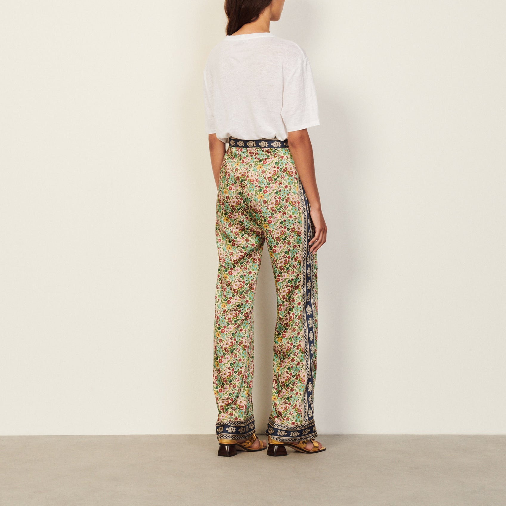 Pantalon fluide bi-matière Sandro seconde main