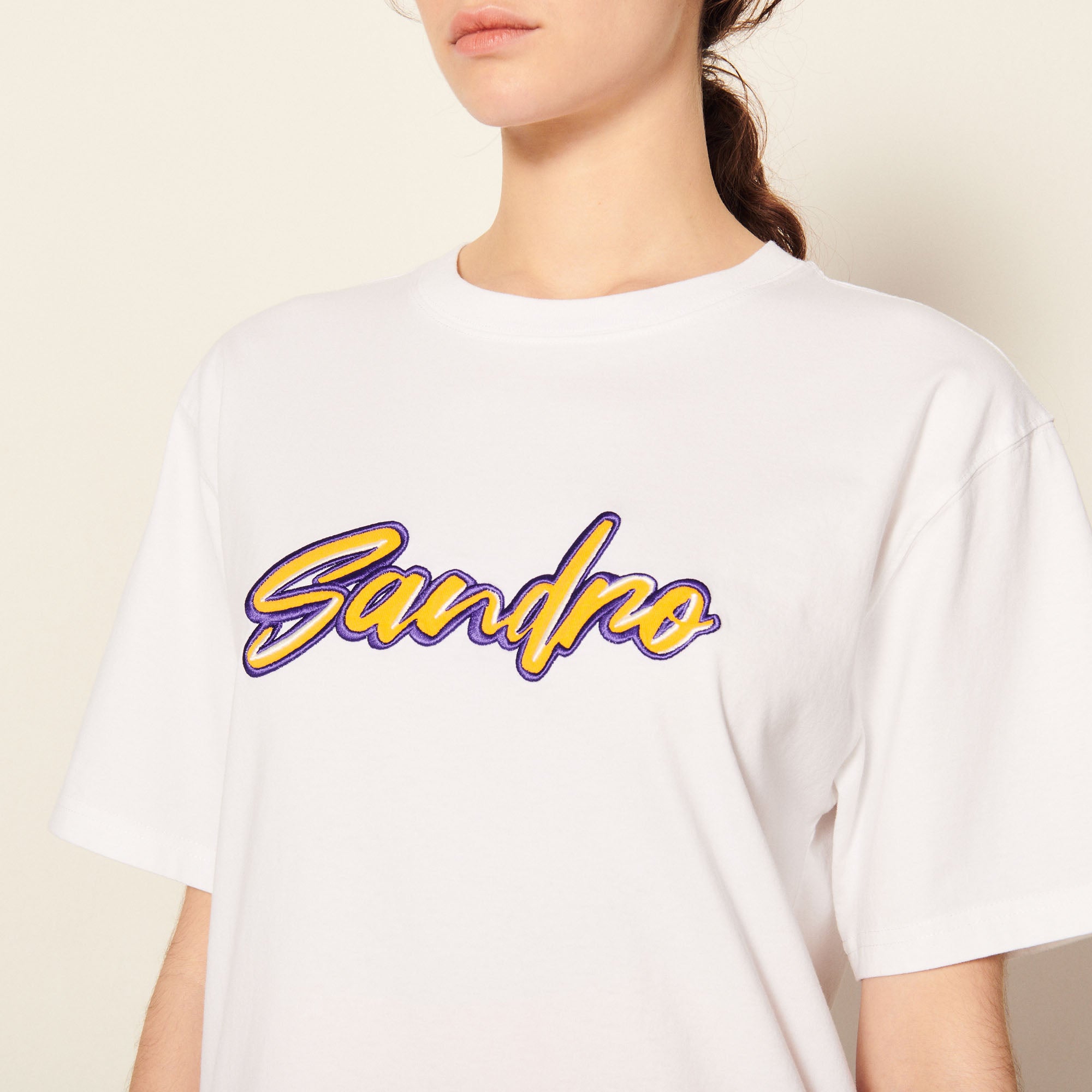 T-shirt brodé Sandro seconde main