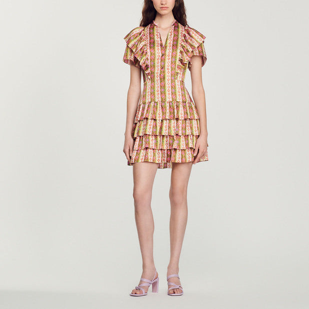 Robe fluide à volants Sandro seconde main