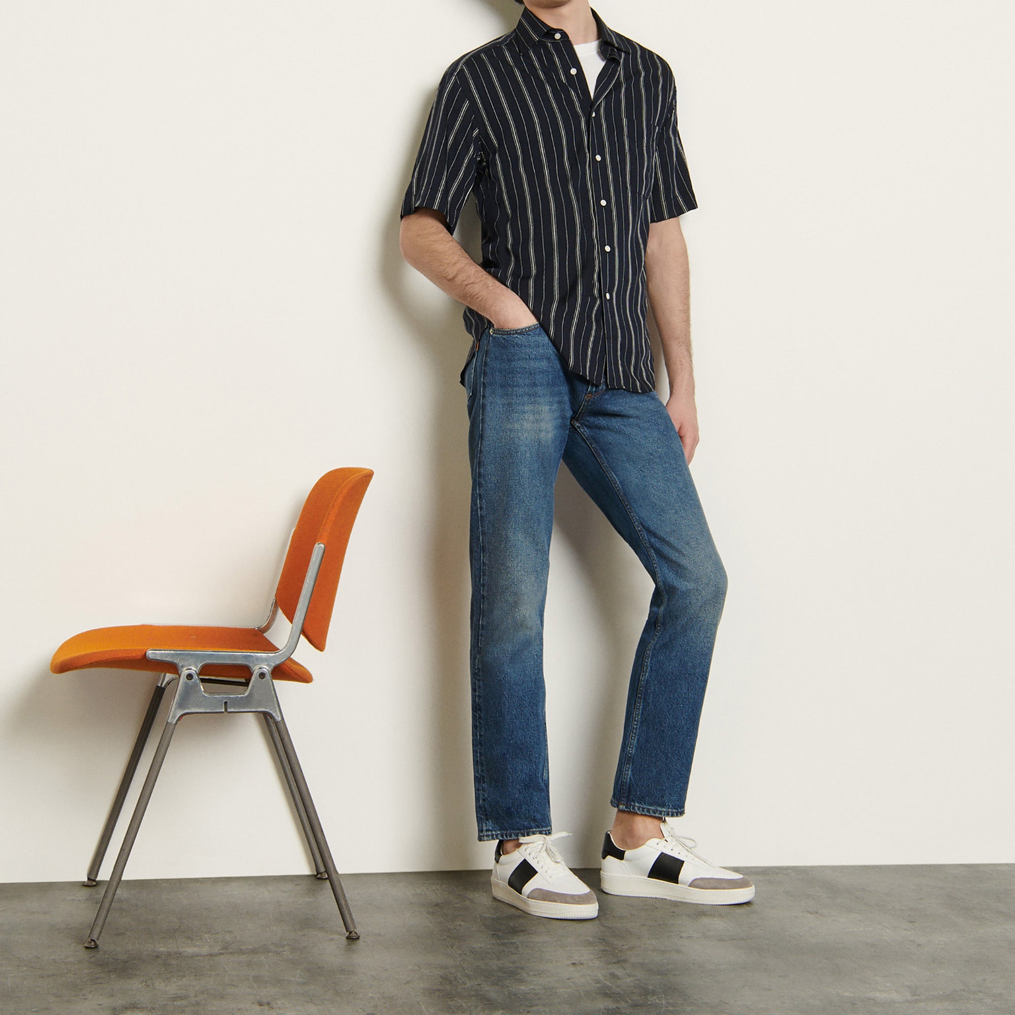 Chemise rayée à manches courtes Sandro seconde main