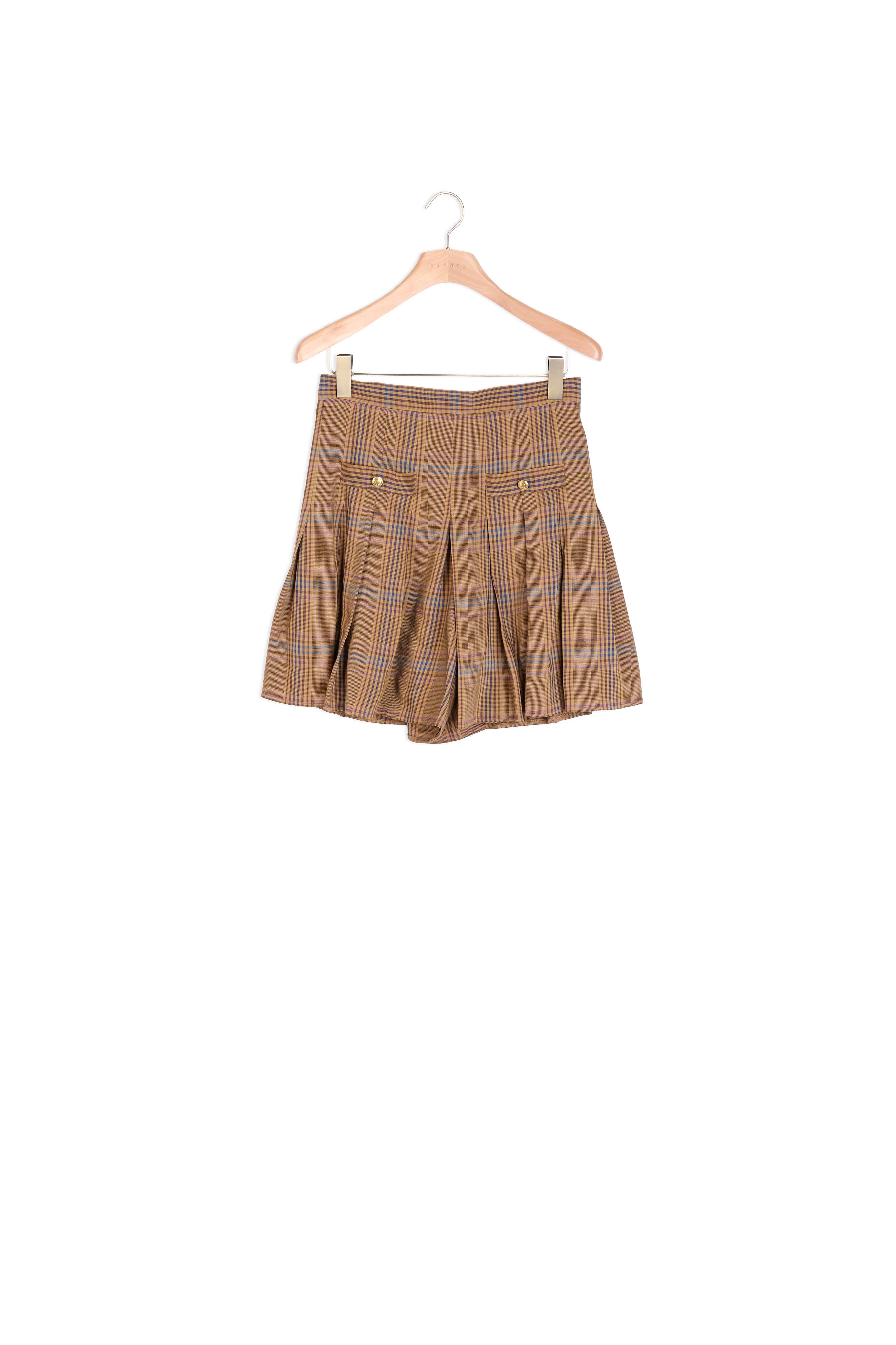 Short plissé à carreaux Sandro seconde main