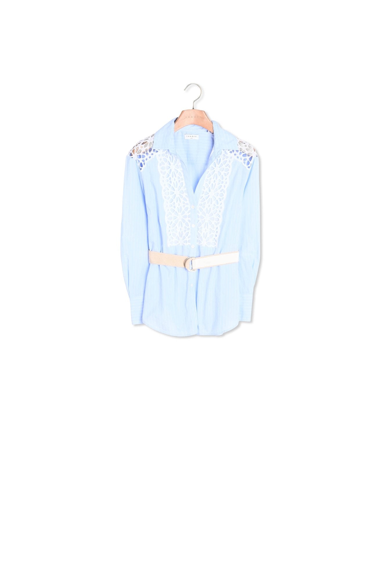 Chemise à empiècements en guipure Sandro seconde main