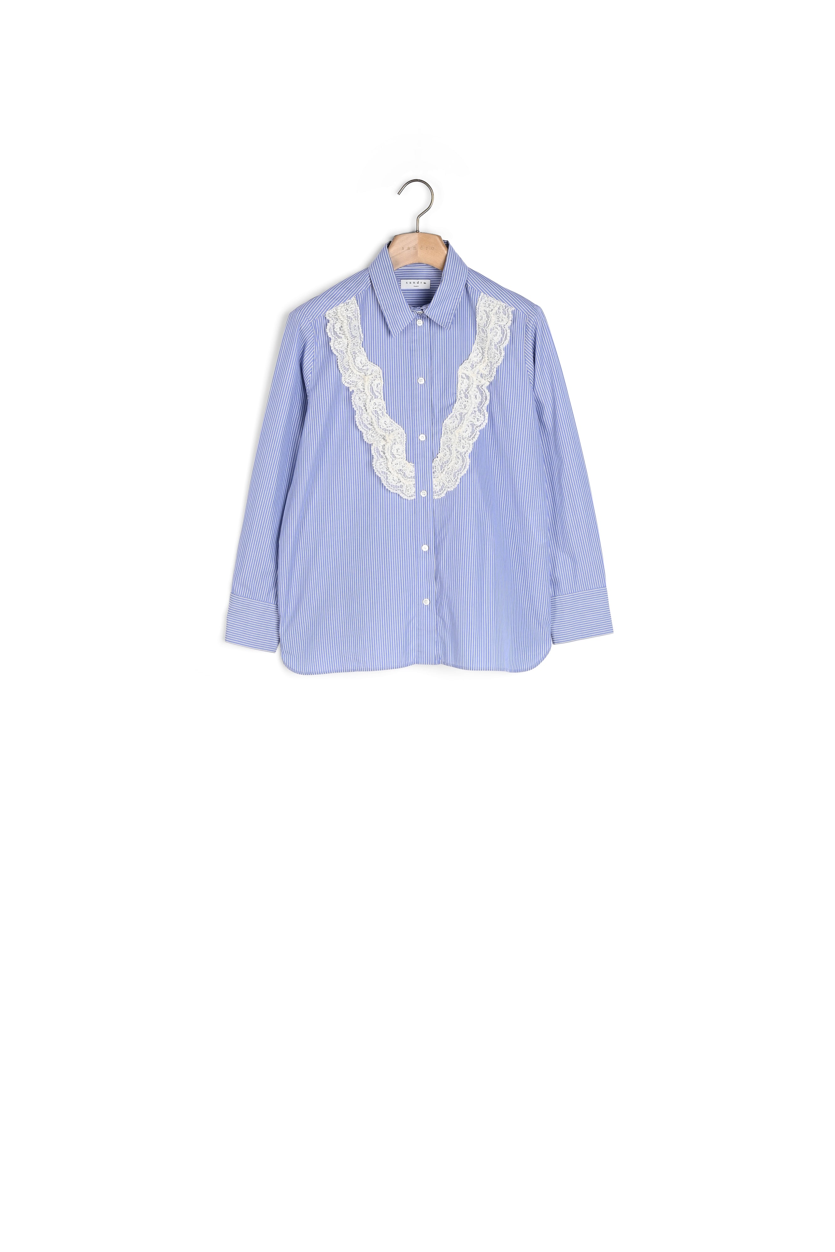 Chemise à fines rayures avec dentelle Sandro seconde main