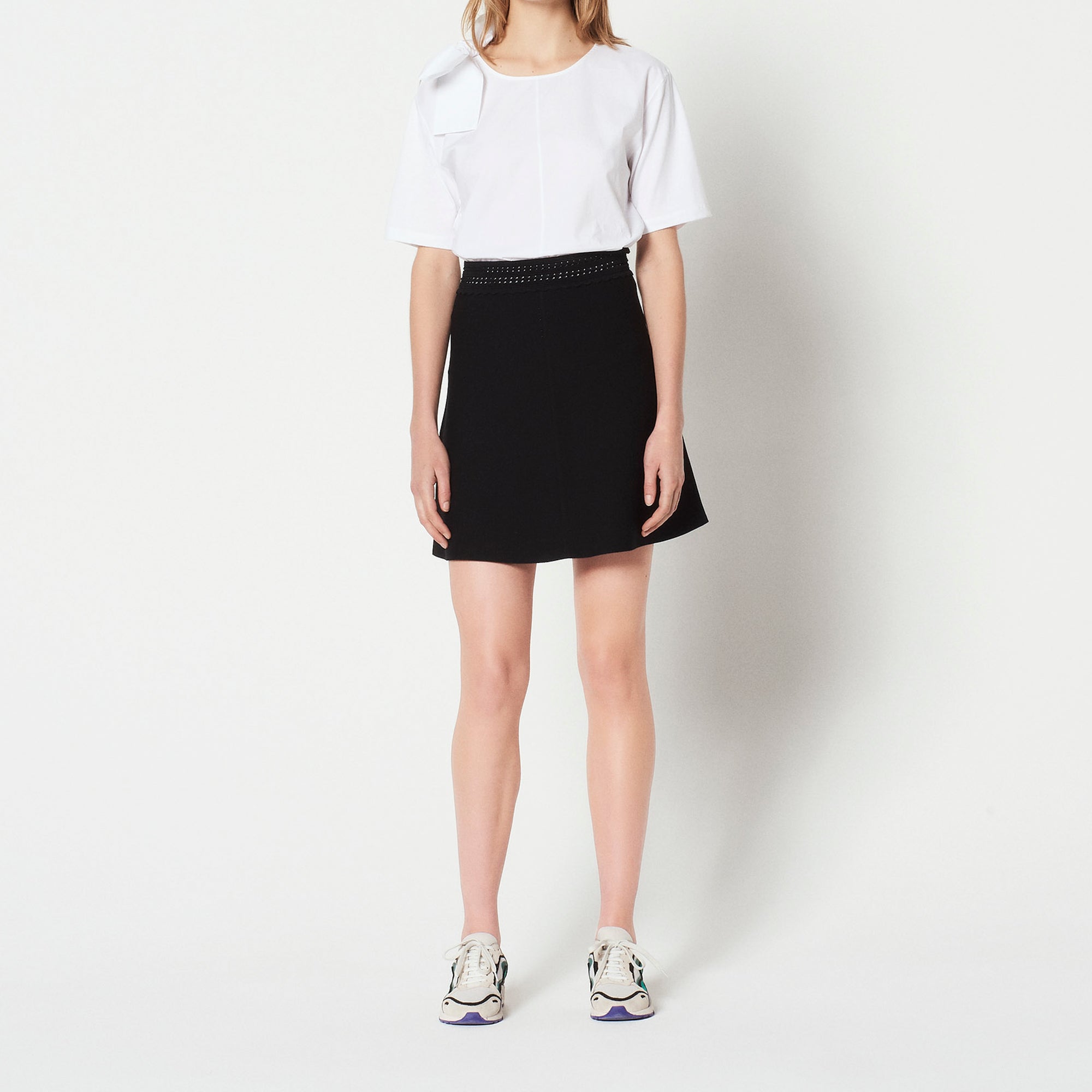 Jupe patineuse avec broderie à la taille Sandro seconde main