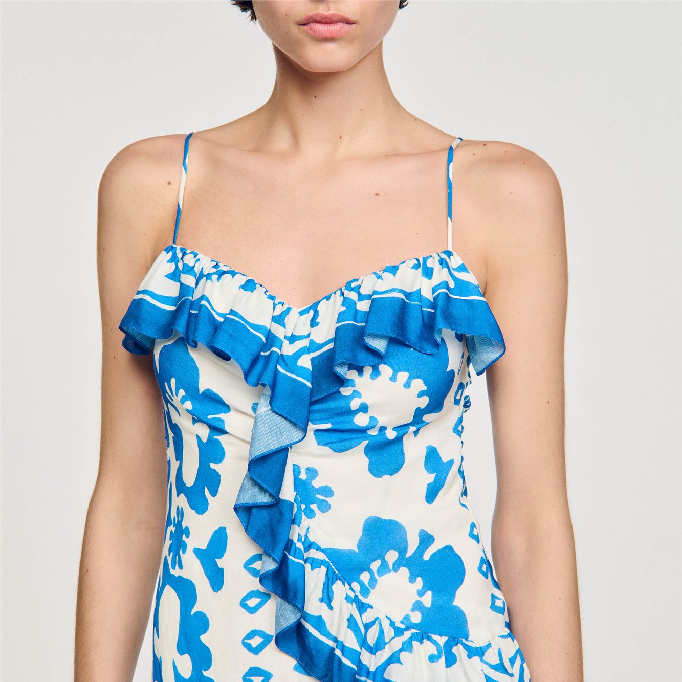 Robe imprimée à volants Sandro seconde main