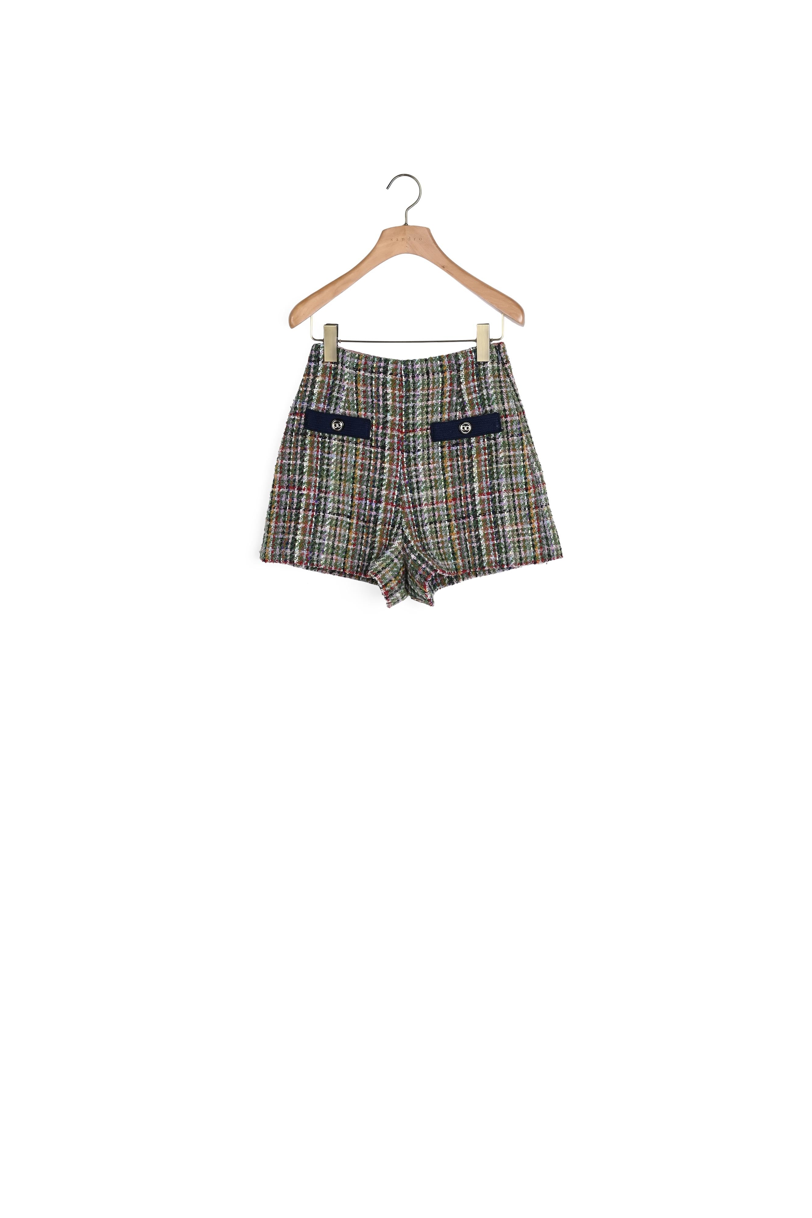 Short en tweed multicolore Sandro seconde main