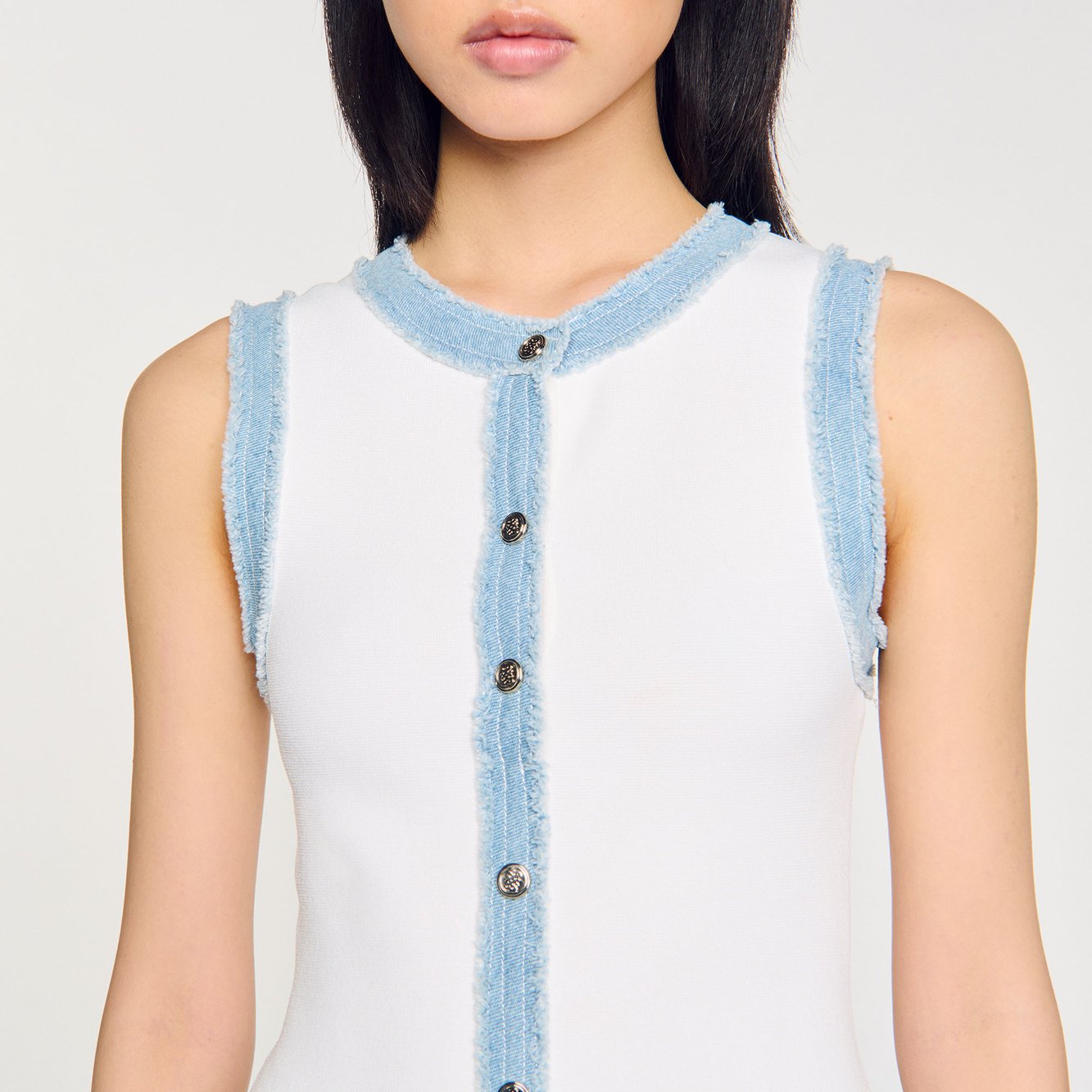 Robe courte en maille à volant Sandro seconde main