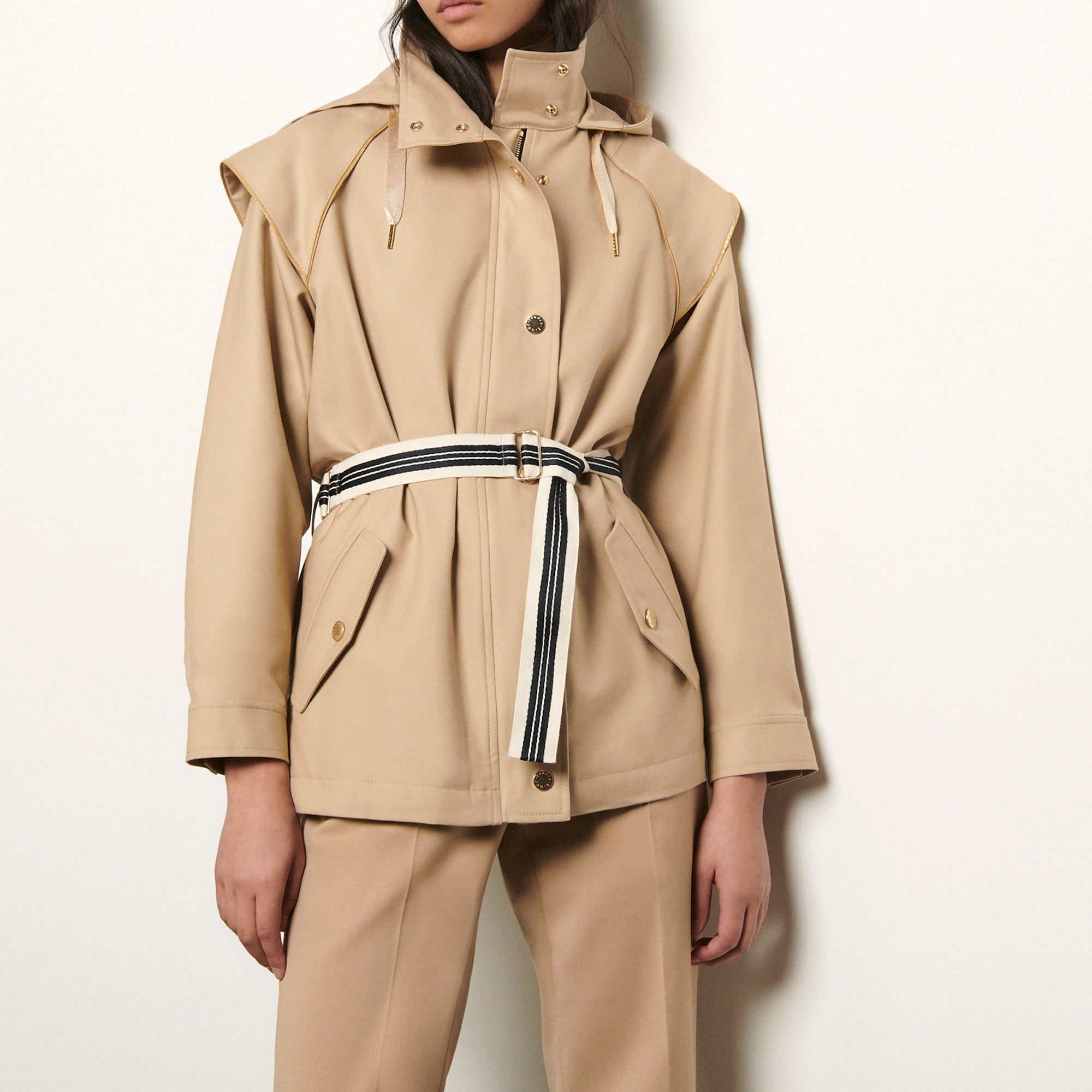 Parka en gabardine de coton Sandro seconde main