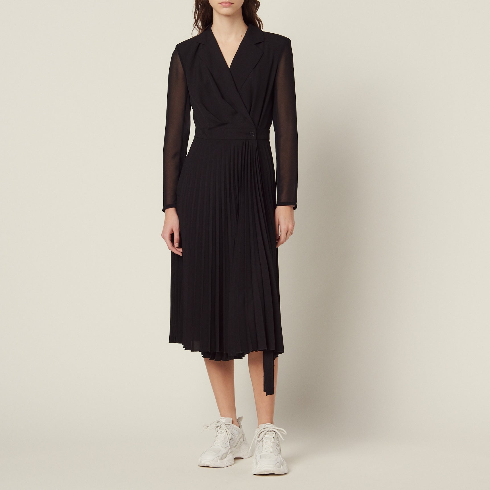 Robe bi-matière à manches longues Sandro seconde main