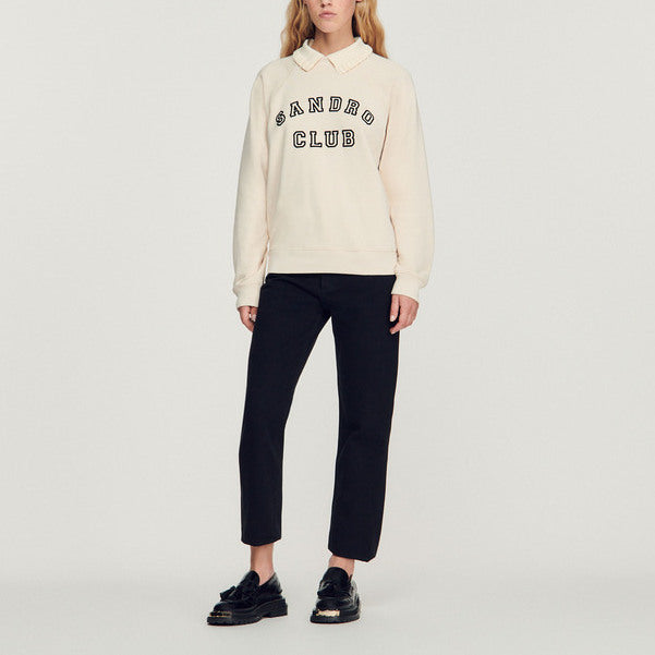 Sweat oversize à col Chemise Sandro seconde main