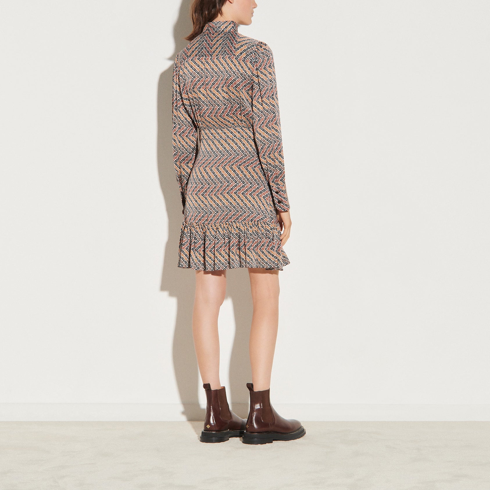 Robe courte imprimée à manches longues Sandro seconde main