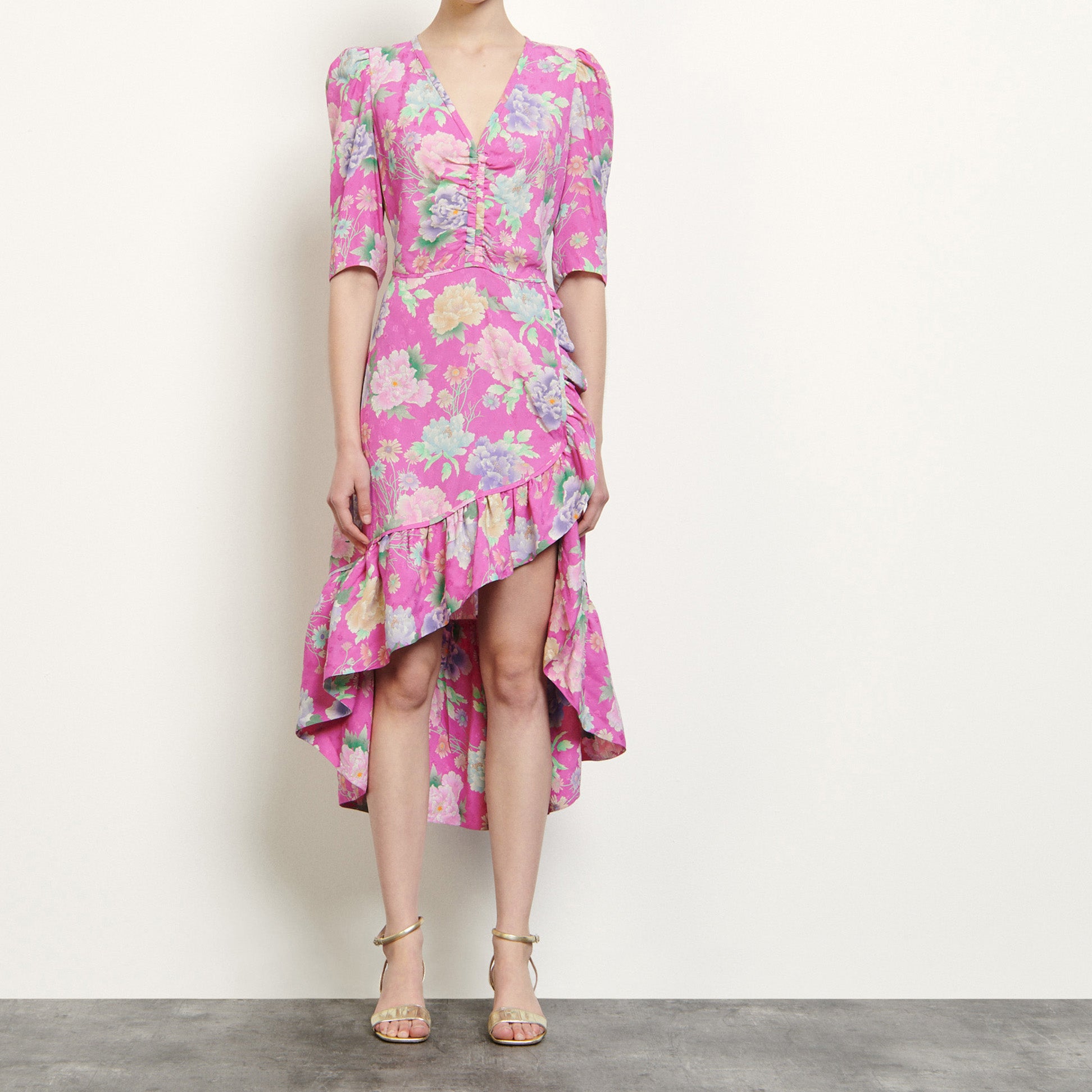 Robe longue asymétrique en jacquard Sandro seconde main