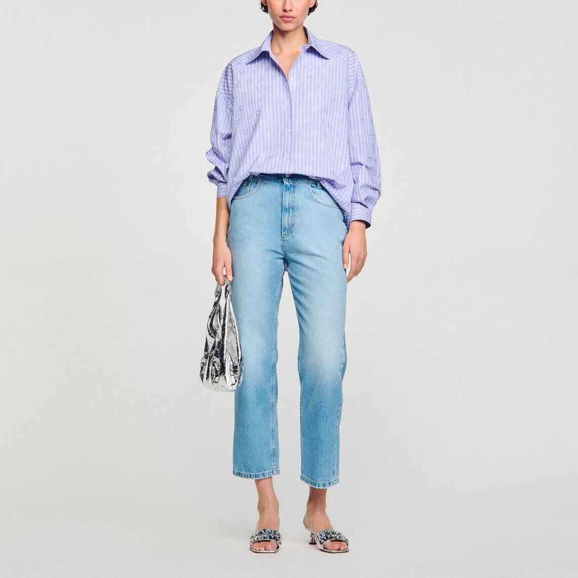 Chemise ornée de cœurs en strass Sandro seconde main