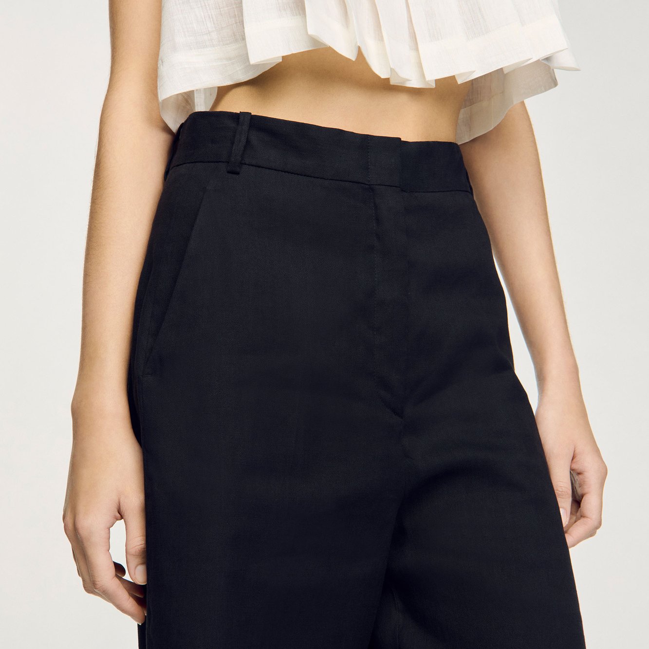 Bermuda en lin mélangé Sandro seconde main