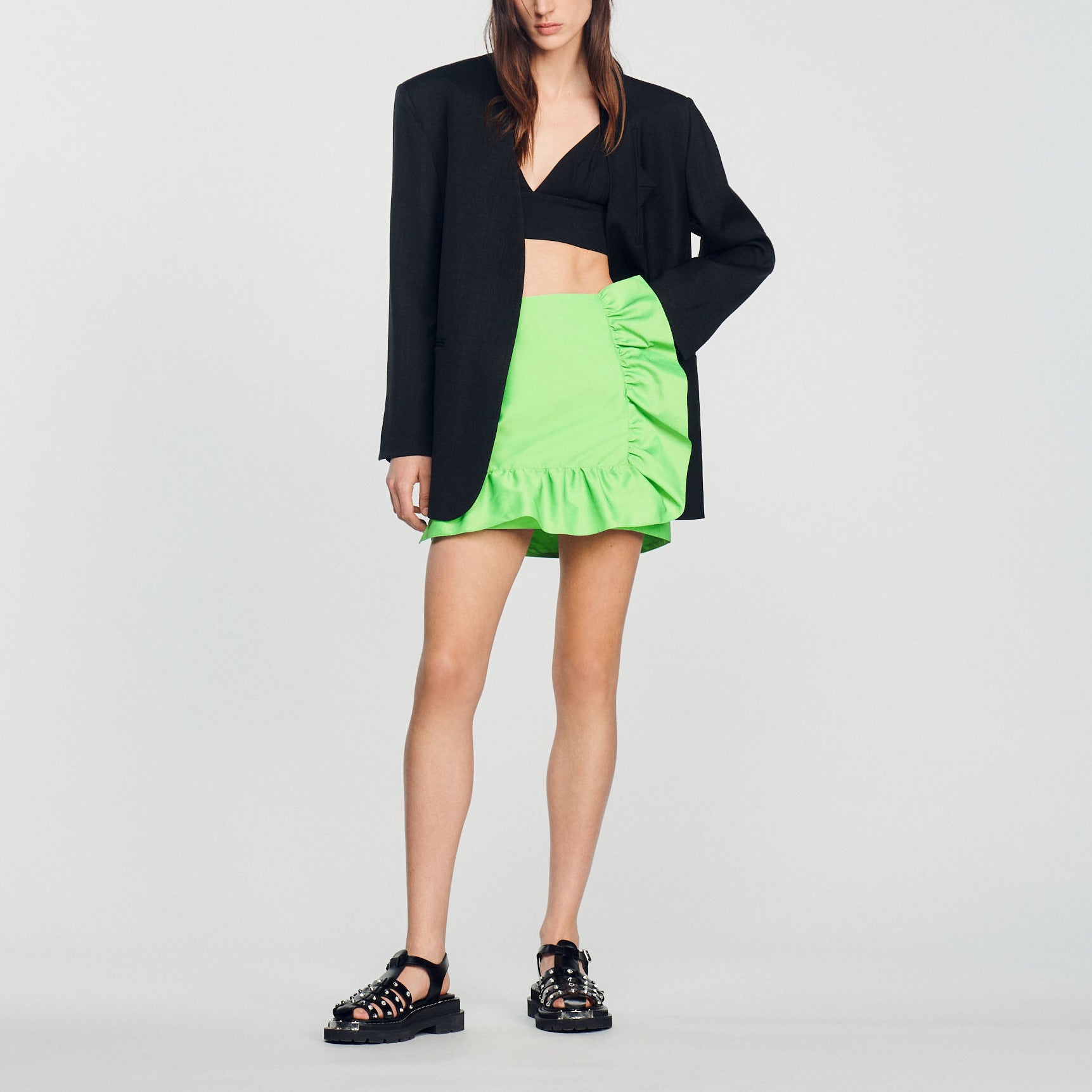 Jupe courte volantée Sandro seconde main