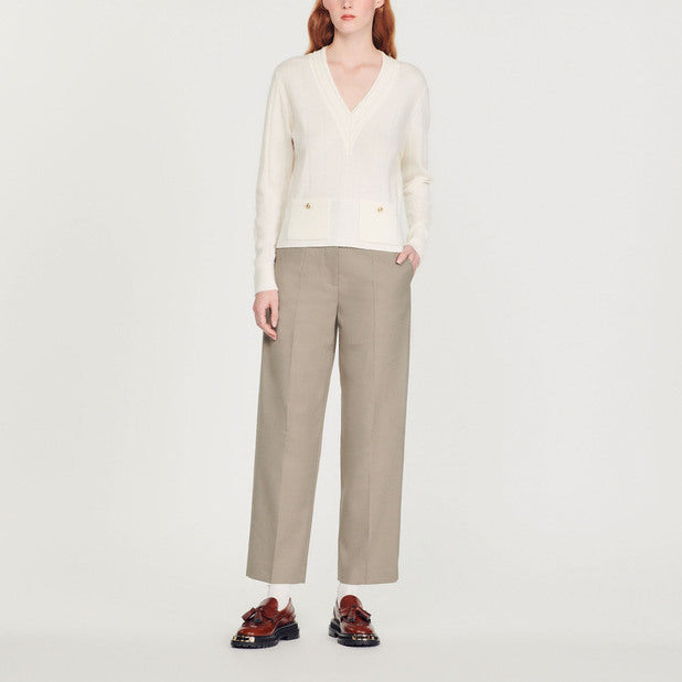 Pull en Maille à col V Sandro seconde main