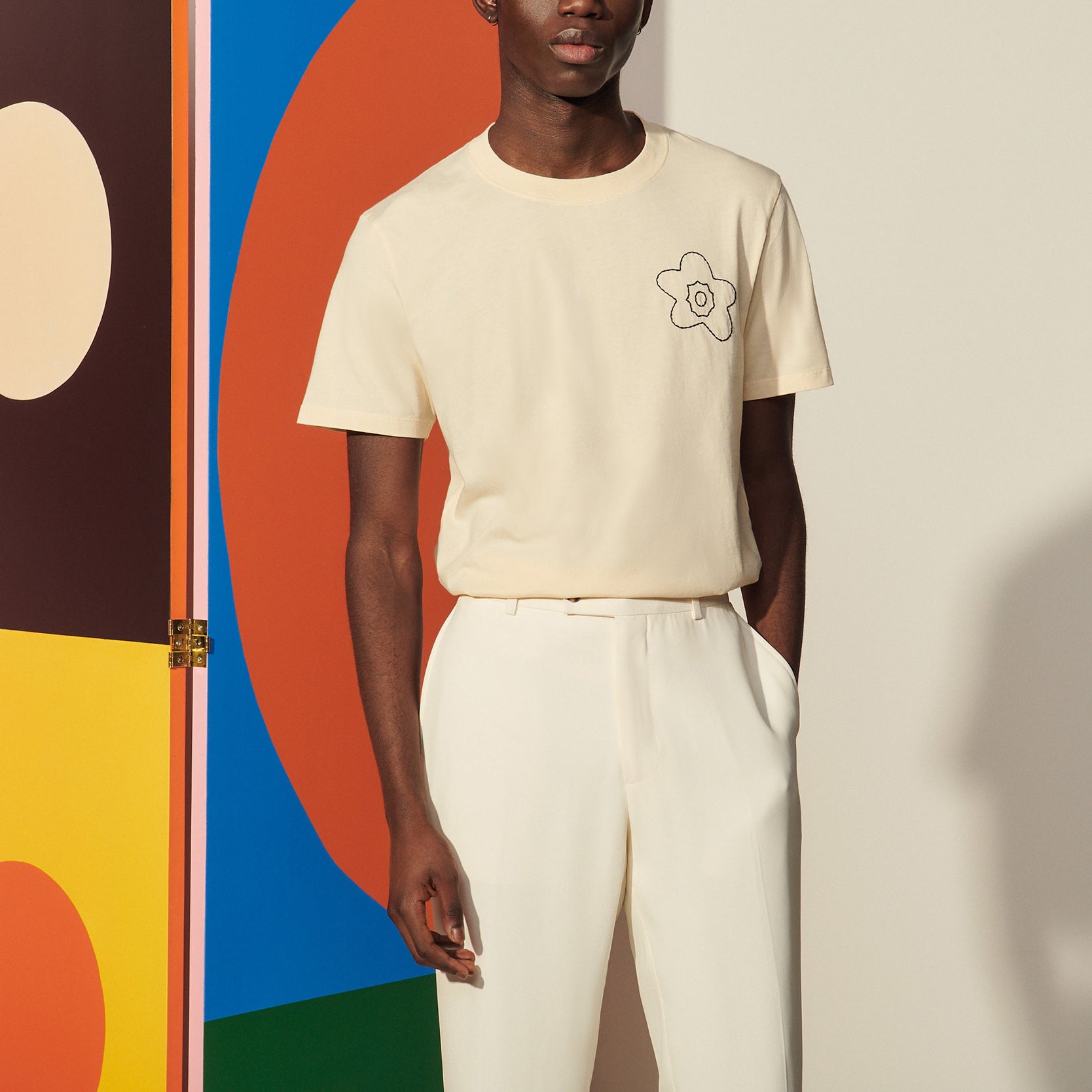 T-shirt en coton à broderie Sandro seconde main