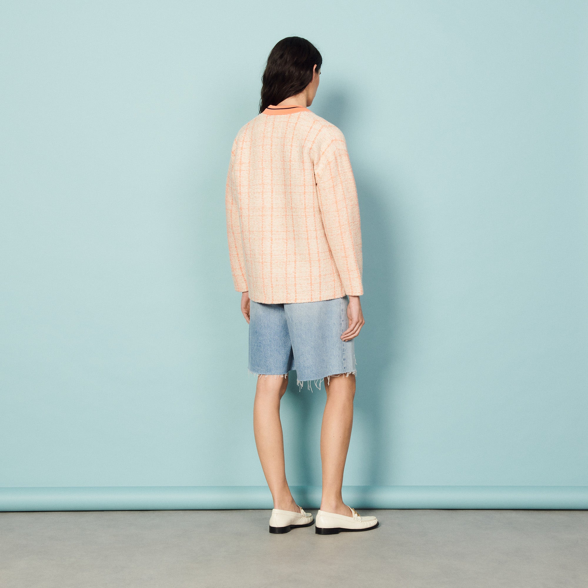 Cardi-coat en tweed Sandro seconde main