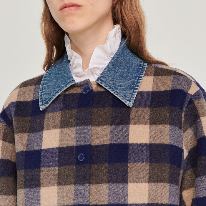 Manteau à carreaux Sandro seconde main