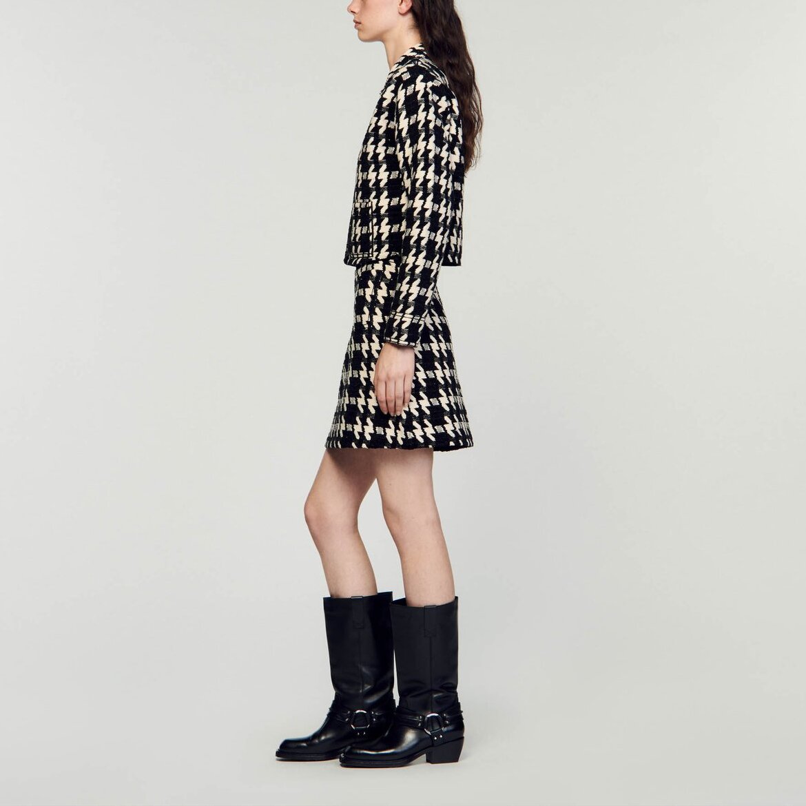 Jupe courte pied-de-poule Sandro seconde main