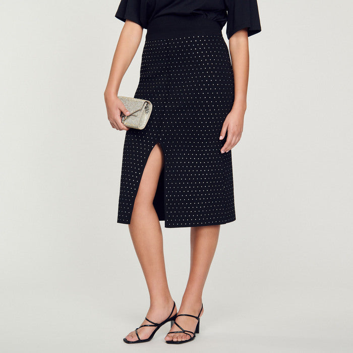 Jupe midi fendue strassée Sandro seconde main