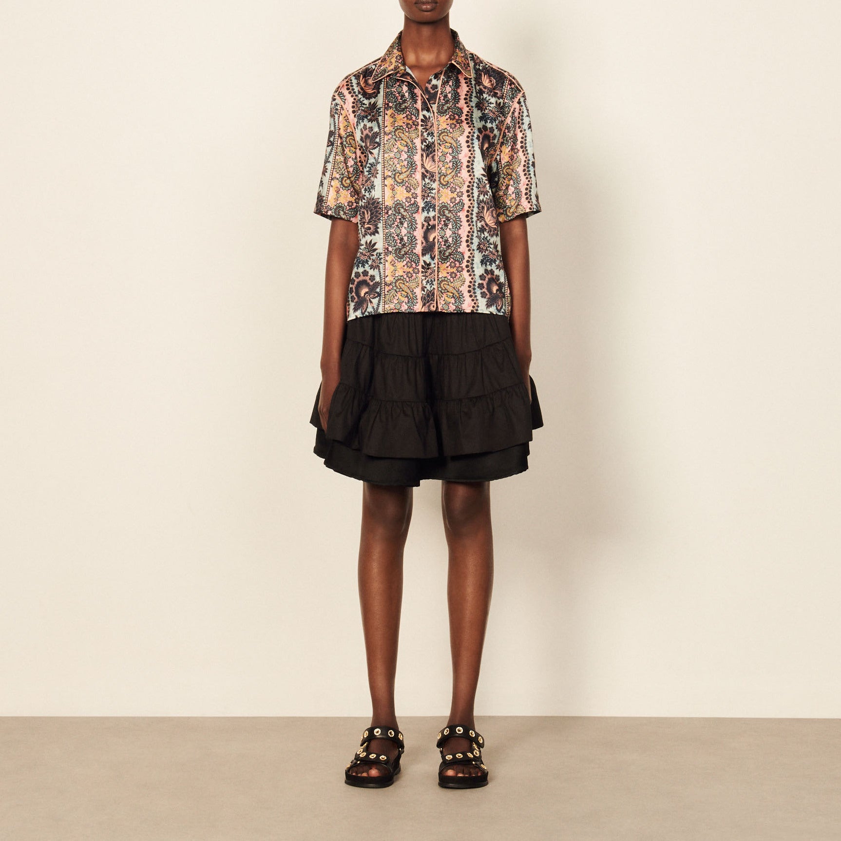 Chemise fluide imprimé tie&dye baroque Sandro seconde main