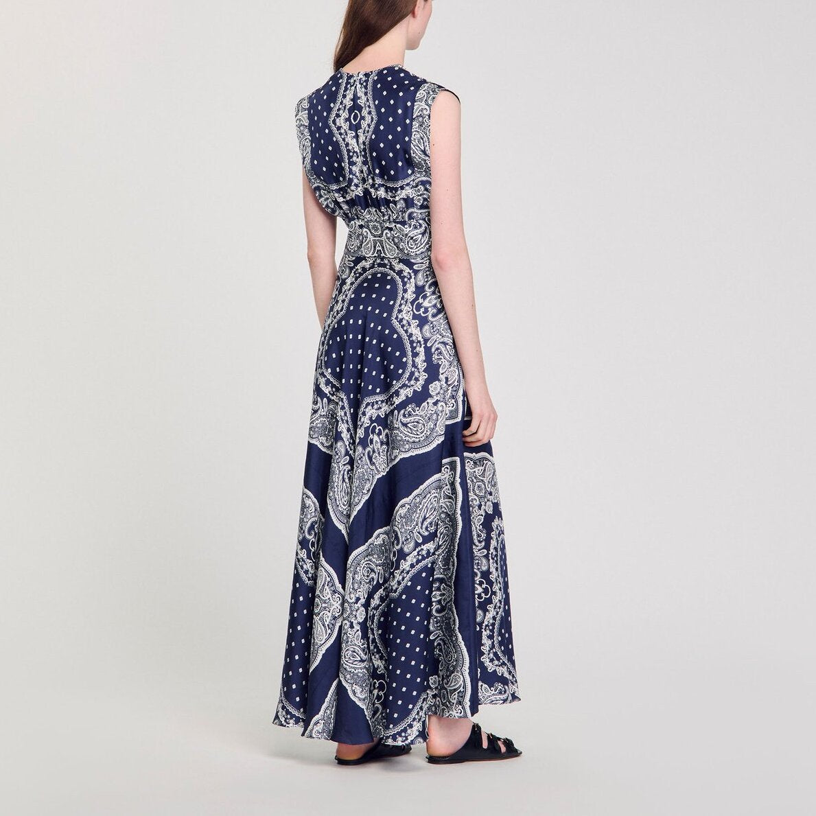 Robe longue à imprimé bandana Sandro seconde main