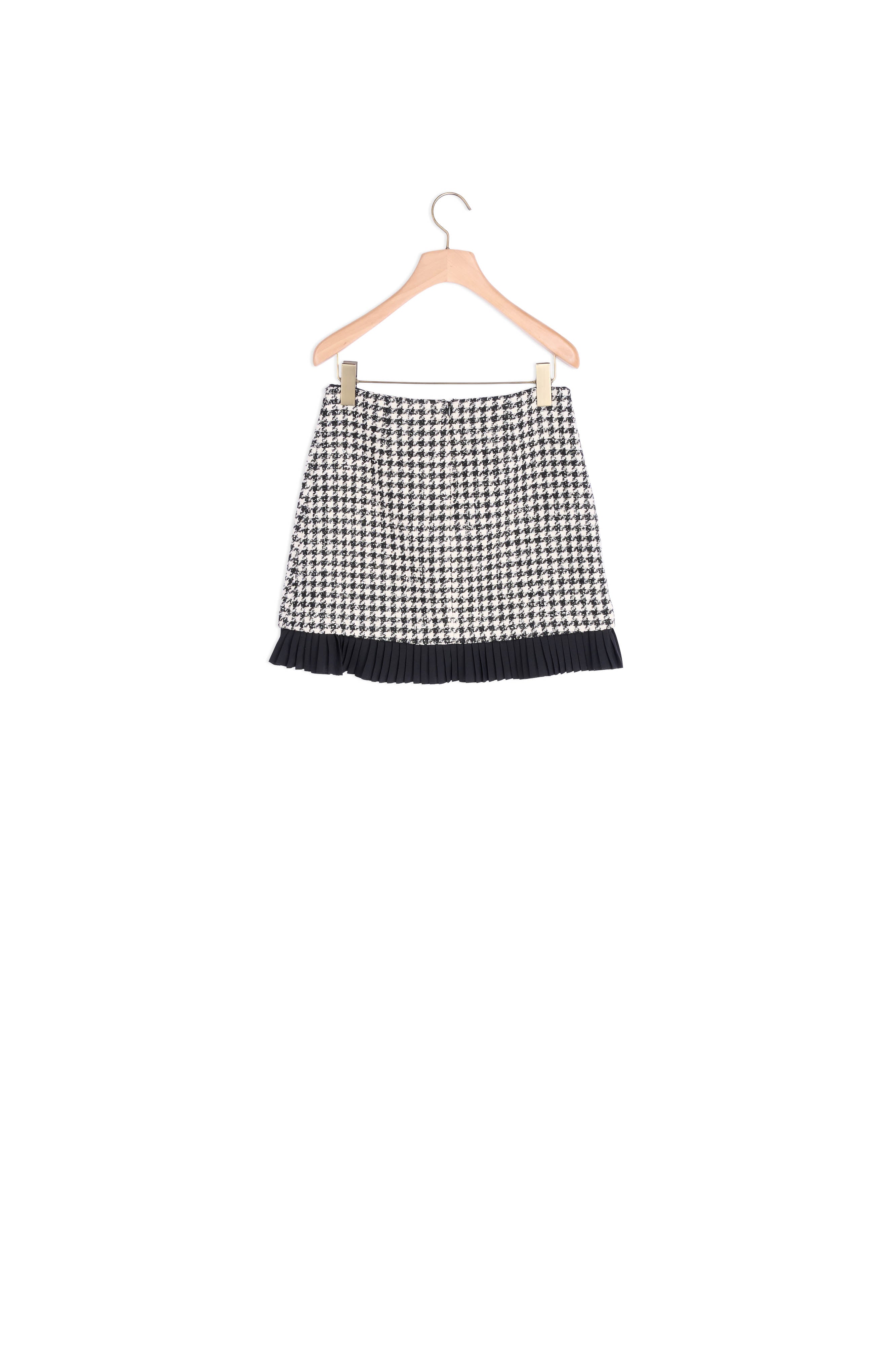 Jupe courte en tweed pied de poule Sandro seconde main